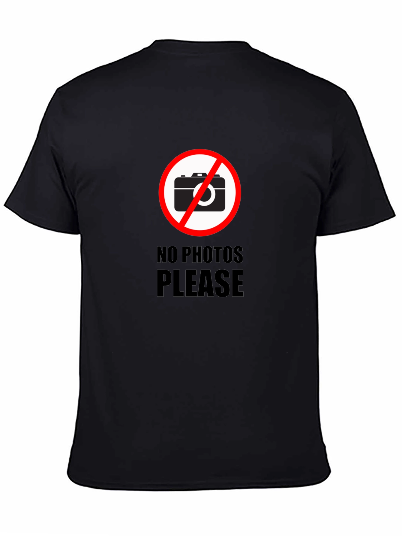 Black No Photos Please Graphic T-Shirt - Stylish Black Tee view 4
