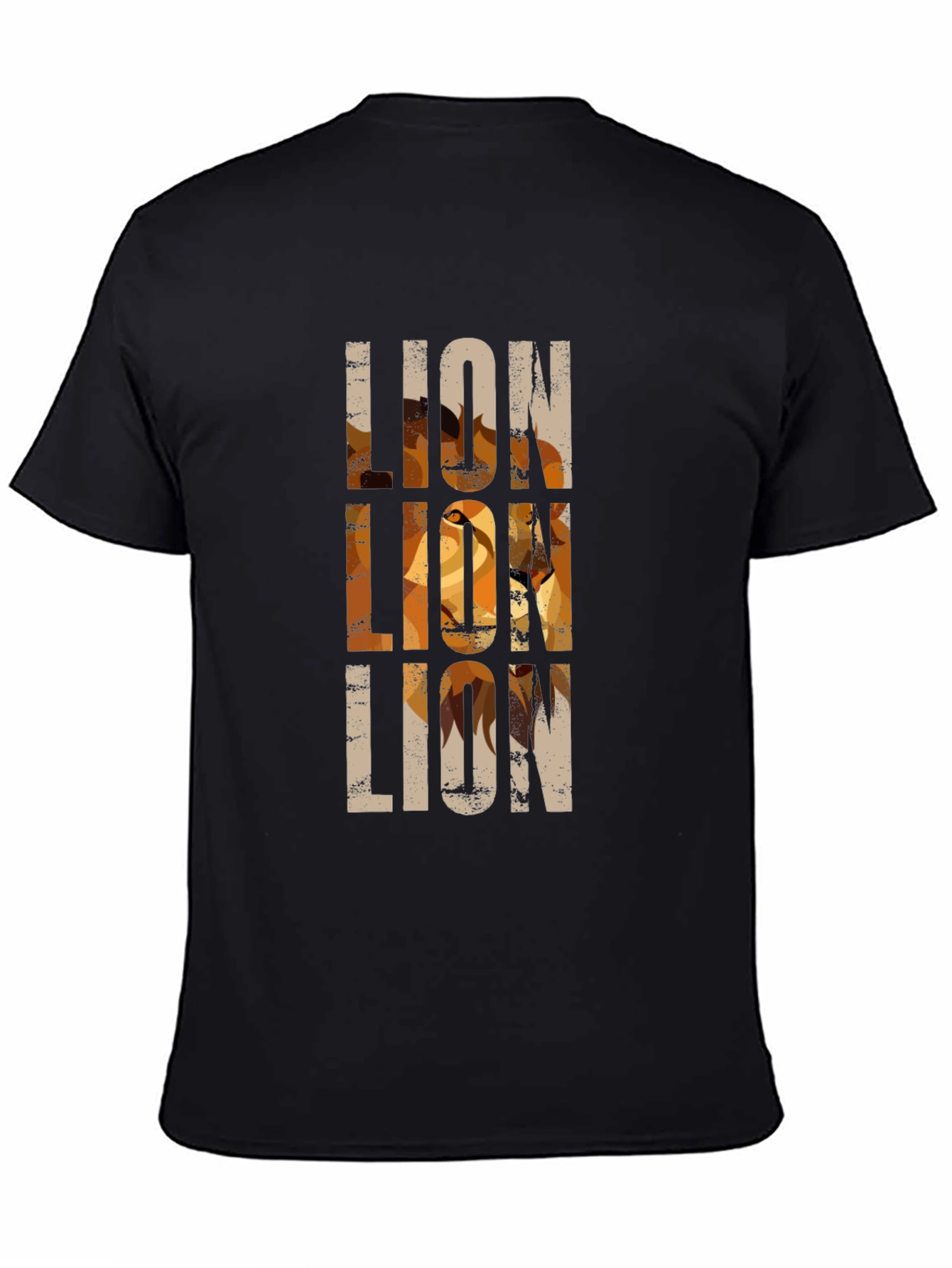 Black Lion Graphic Print Black T-Shirt view 4