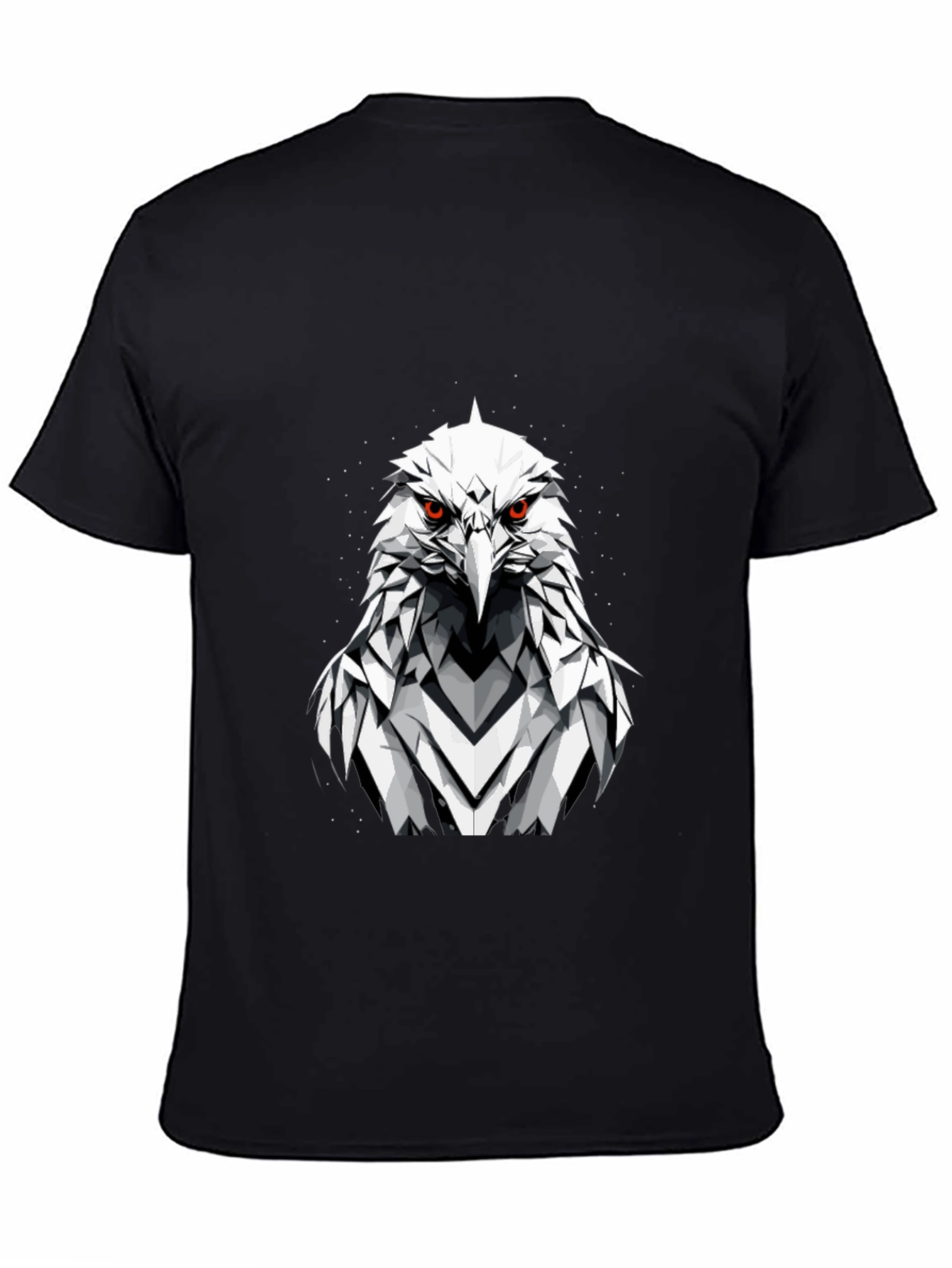 Black Eagle Graphic Tee - Fierce Geometric Bird Design view 4