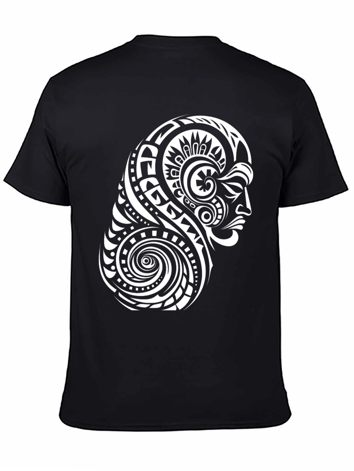 Black Tribal Tattoo Graphic Black T-Shirt view 4