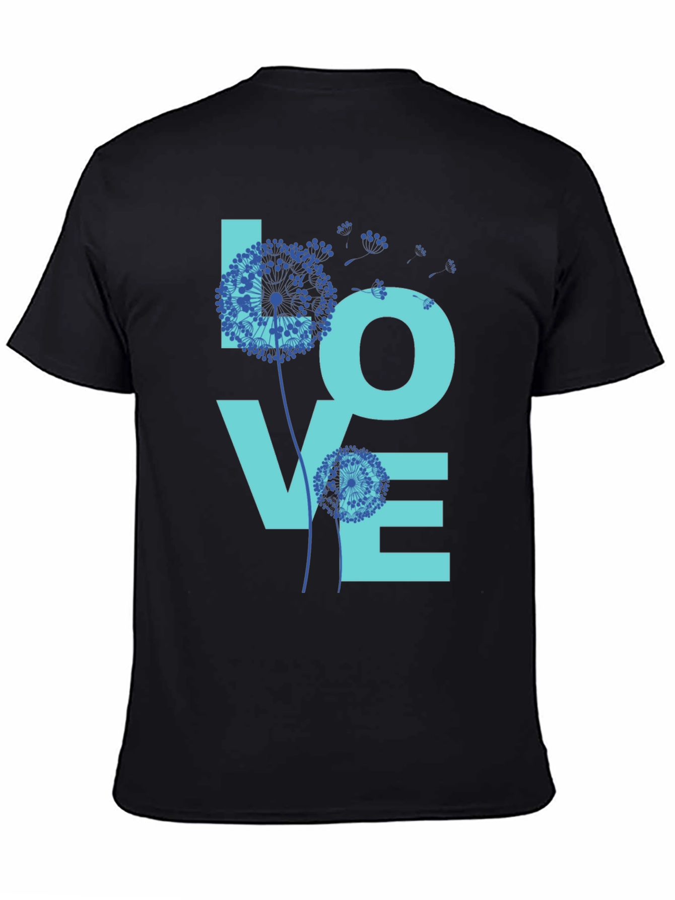 Black LOVE Dandelion Graphic T-Shirt view 4