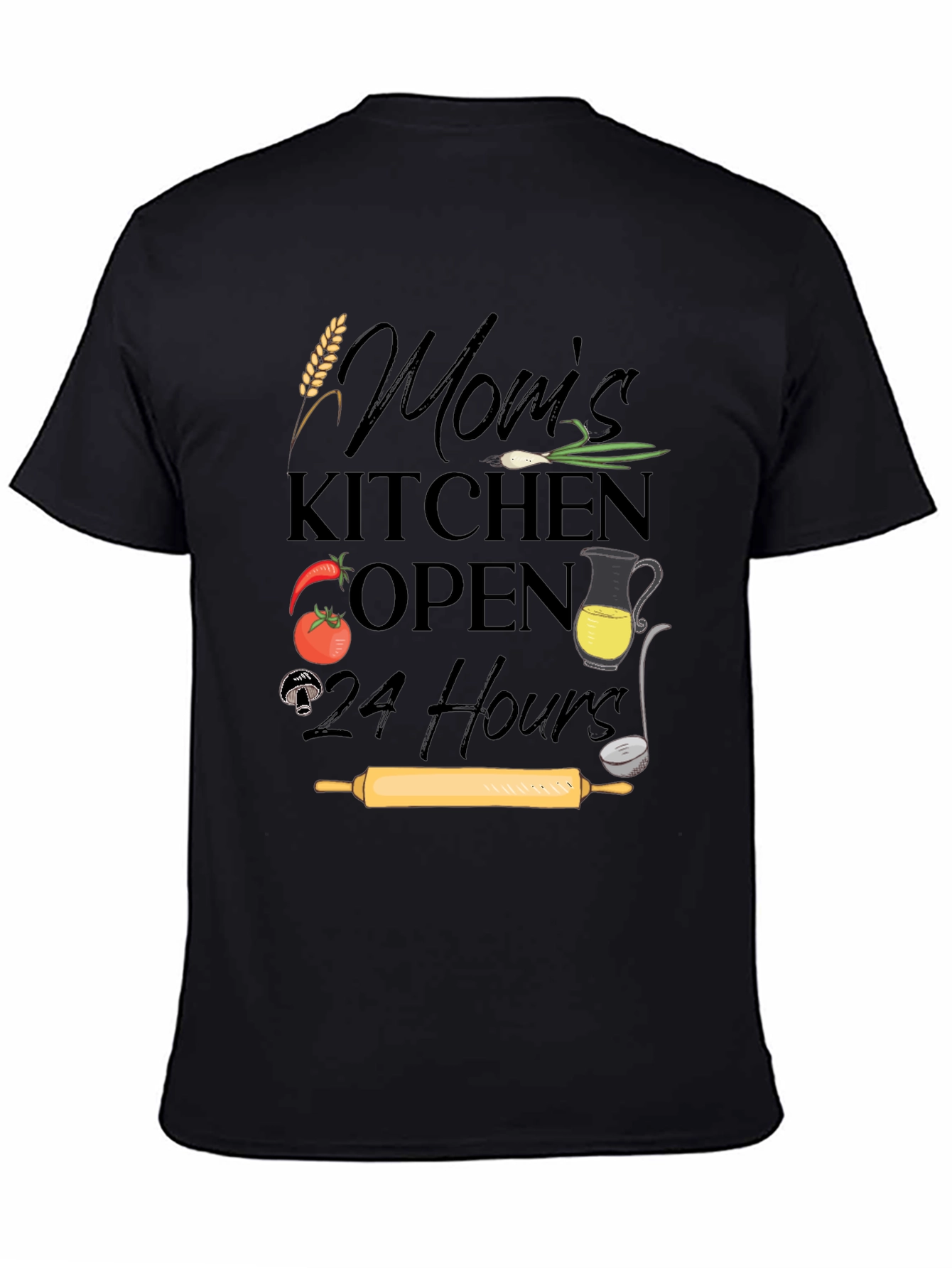 Black Mom's Kitchen Open 24 Hours T-Shirt view 4