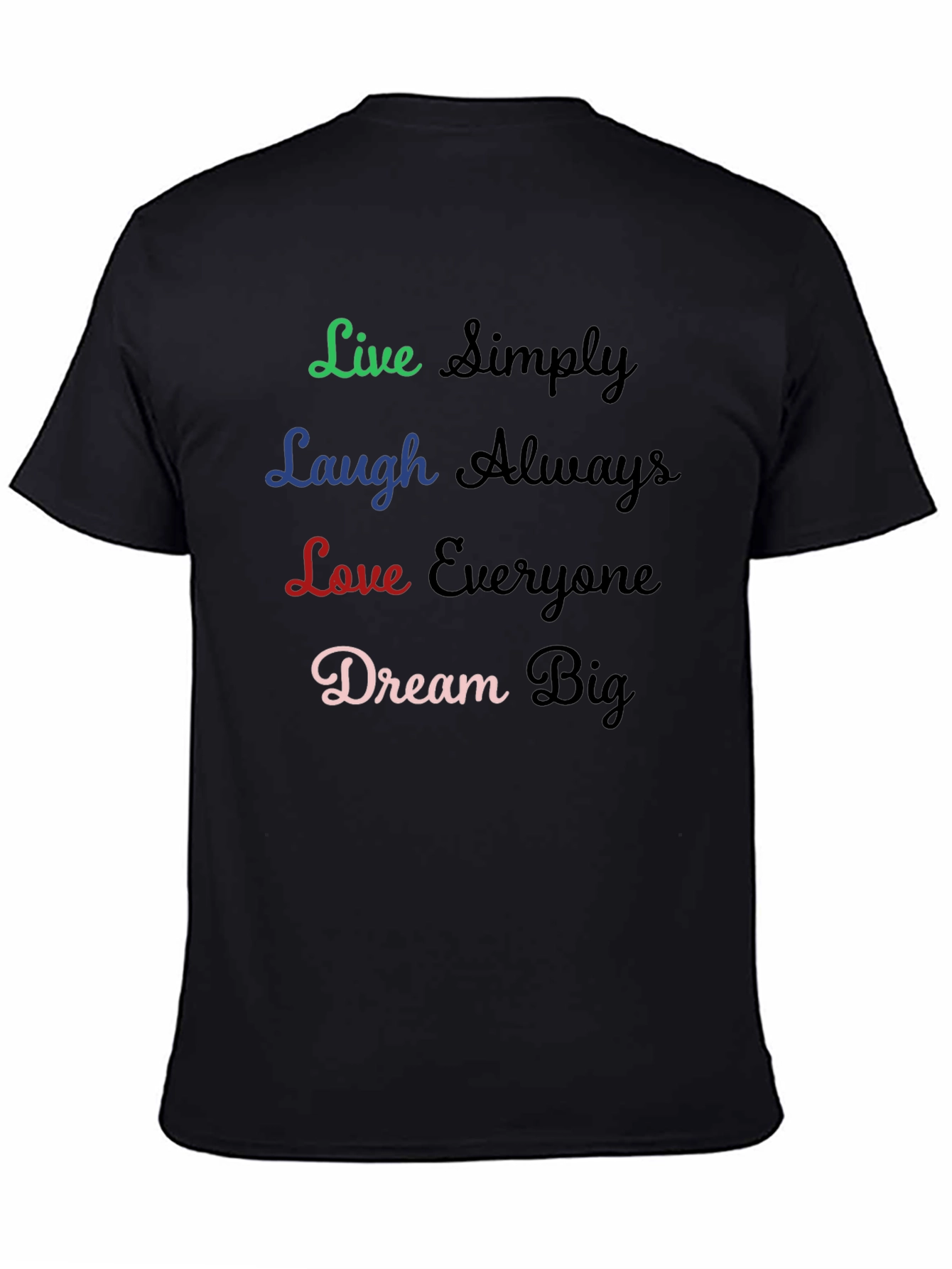 Black Live, Laugh, Love T-Shirt - Inspirational Graphic Tee view 4