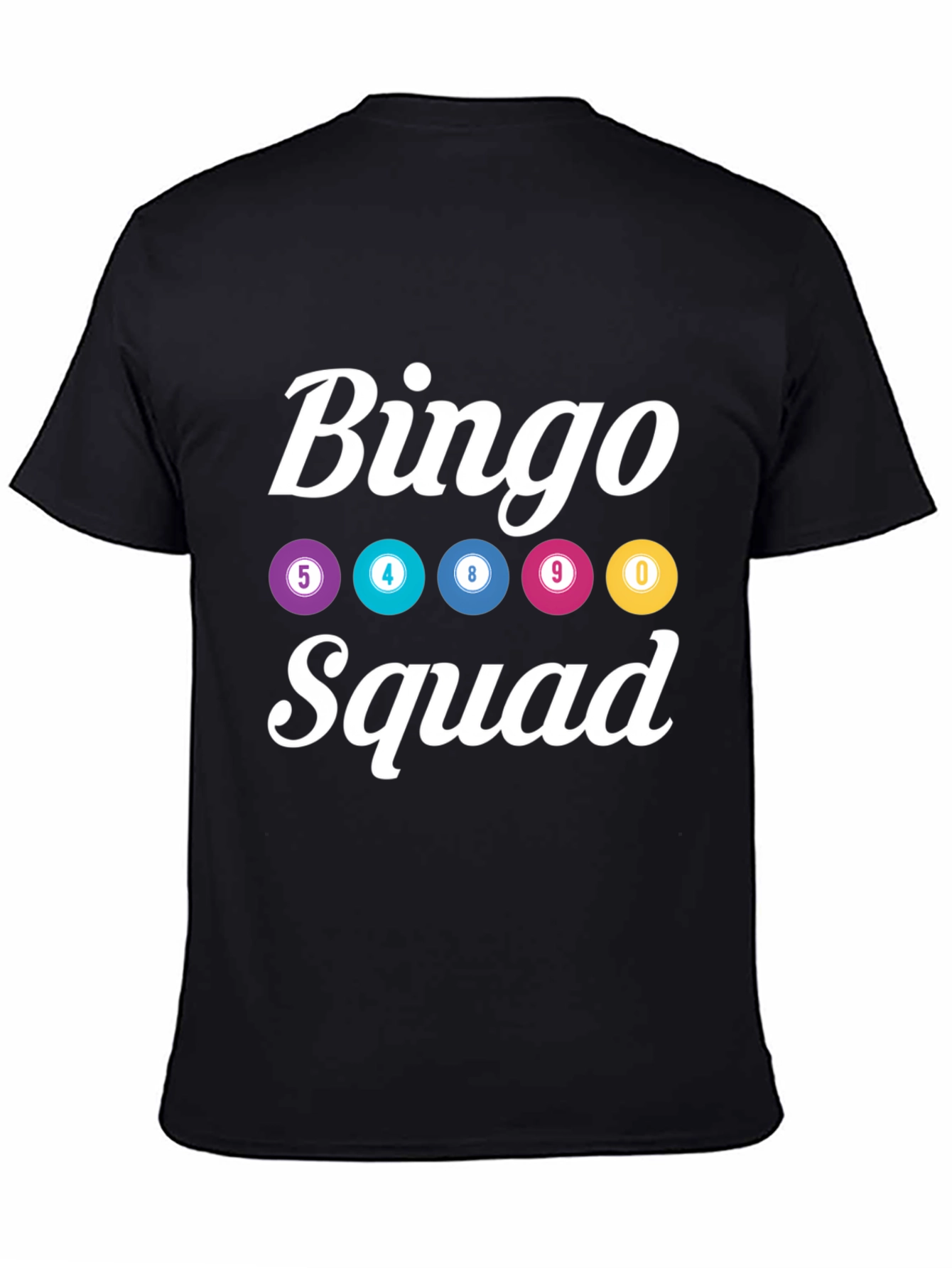 Black Bingo Squad T-Shirt - Lucky Numbers Graphic Tee view 4