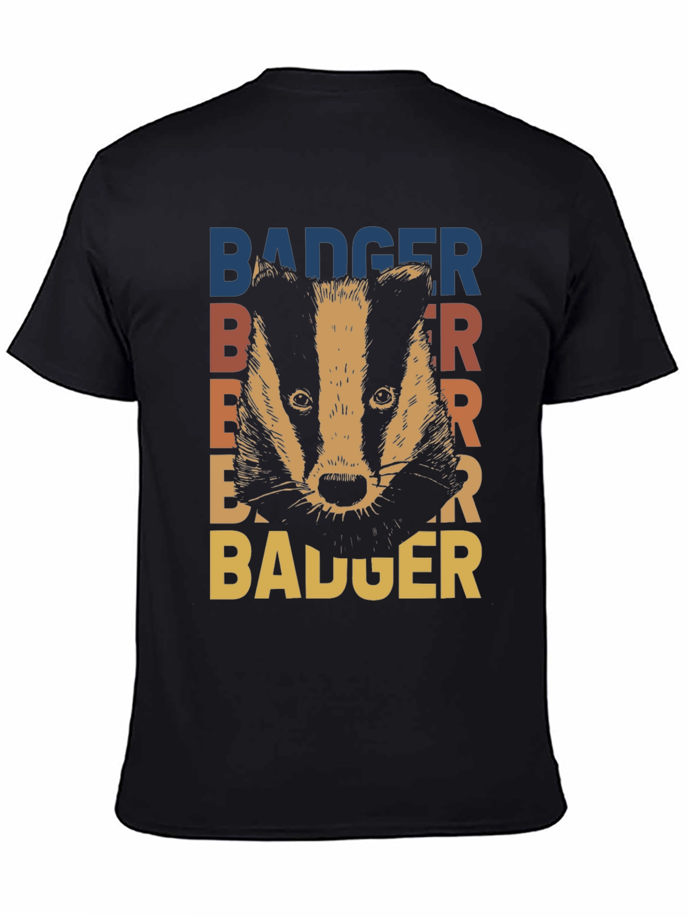 Black Retro Badger Graphic T-Shirt - Stylish Animal Tee view 4