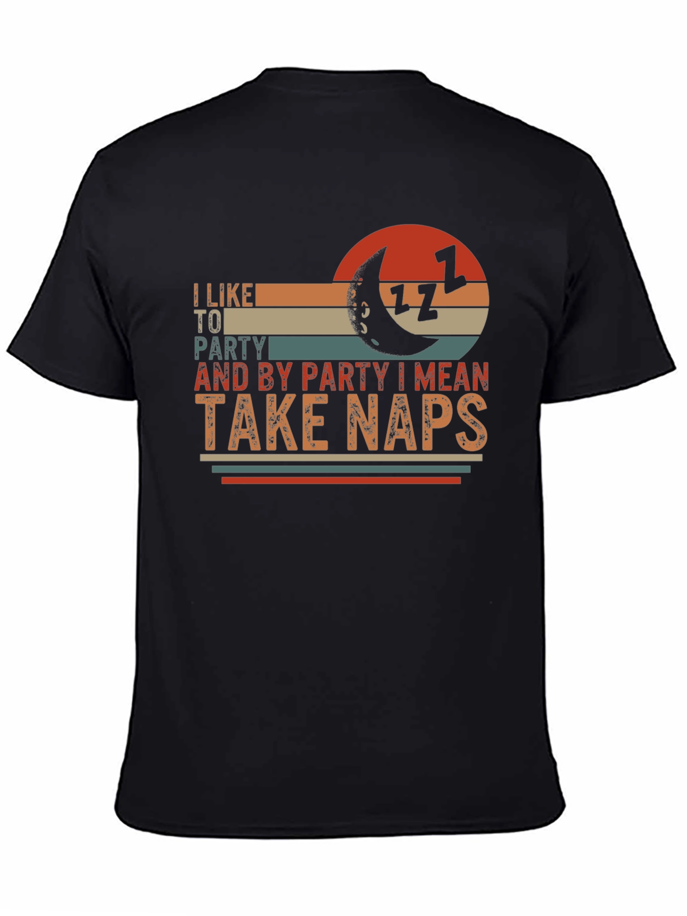 Black I Like to Party Take Naps Graphic T-Shirt view 4