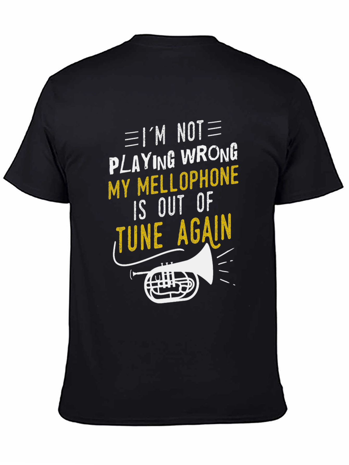 Black Funny Mellophone Player Black T-Shirt view 4