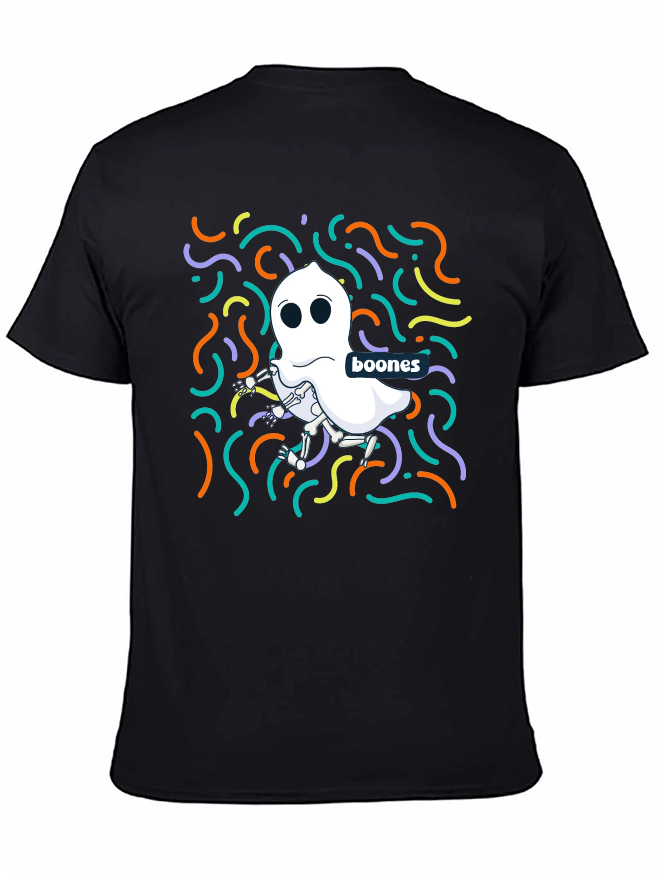 Black Boones Ghost Skeleton T-Shirt - Halloween Style view 4