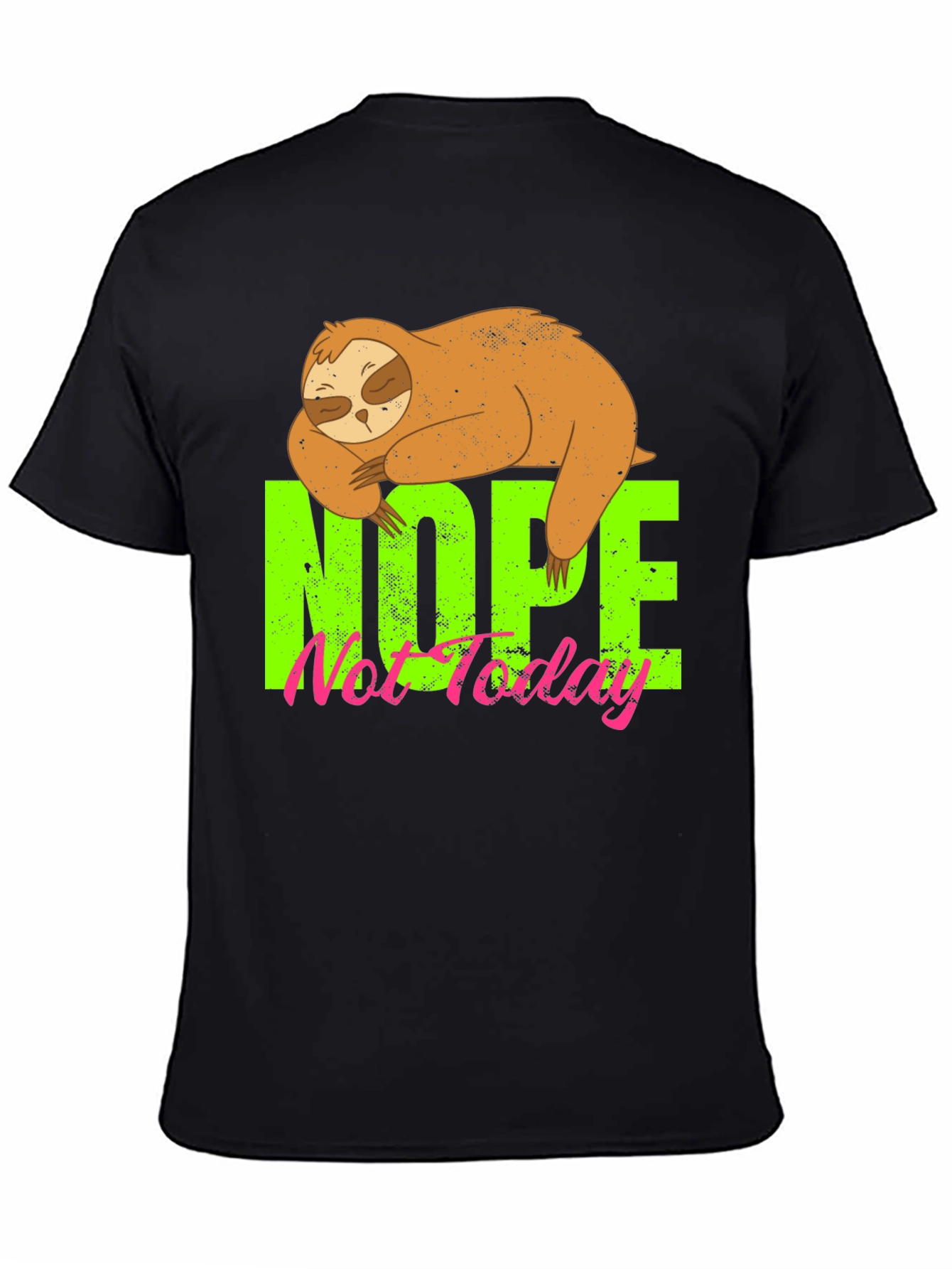 Black Nope Not Today Sloth Graphic Tee - Black view 4