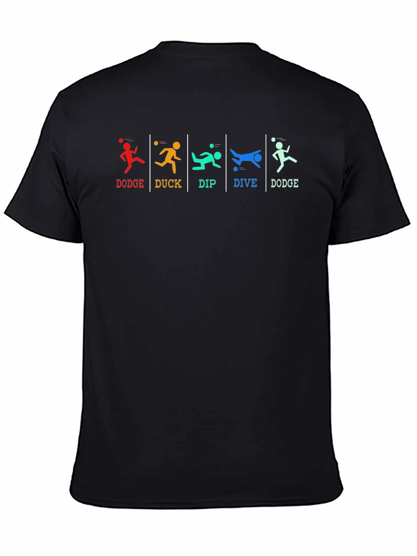 Black Dodgeball T-Shirt: Dodge Duck Dip Dive Dodge view 4