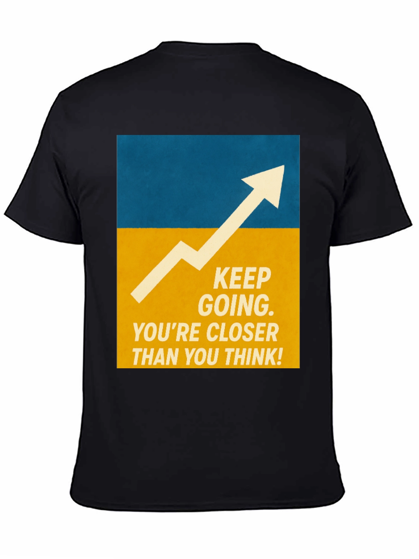 Black Motivational Graphic Tee - Keep Going! view 4