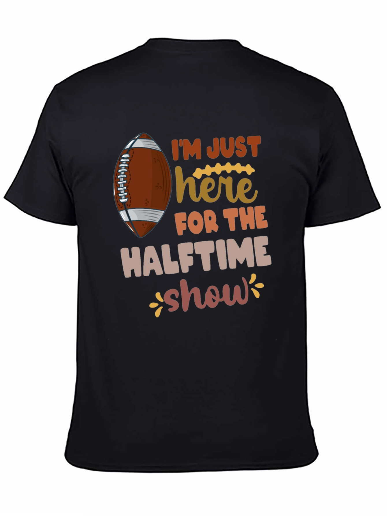 Black Halftime Show Football T-Shirt view 4