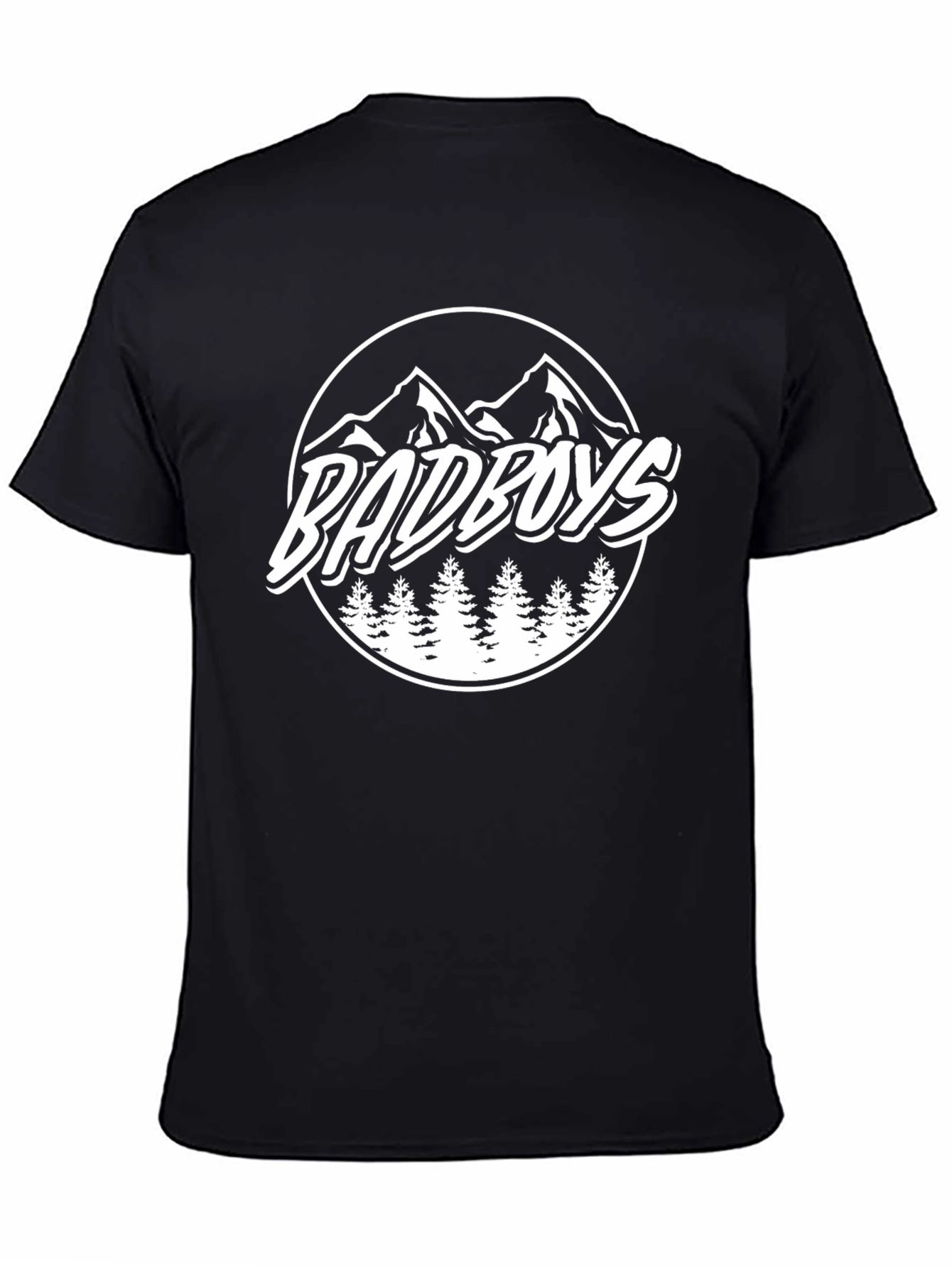 Black Badboys Mountain Graphic Black T-Shirt view 4