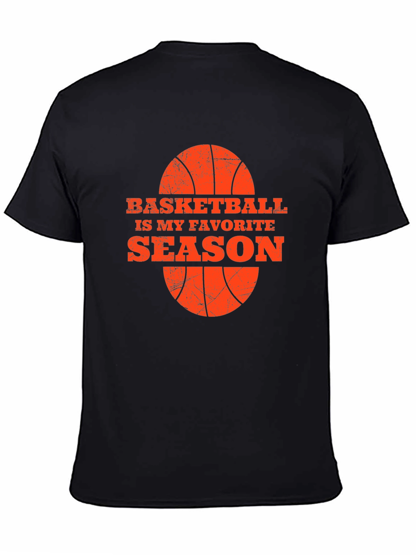 Black Basketball Season Favorite Tee - Black Graphic T-Shirt view 4