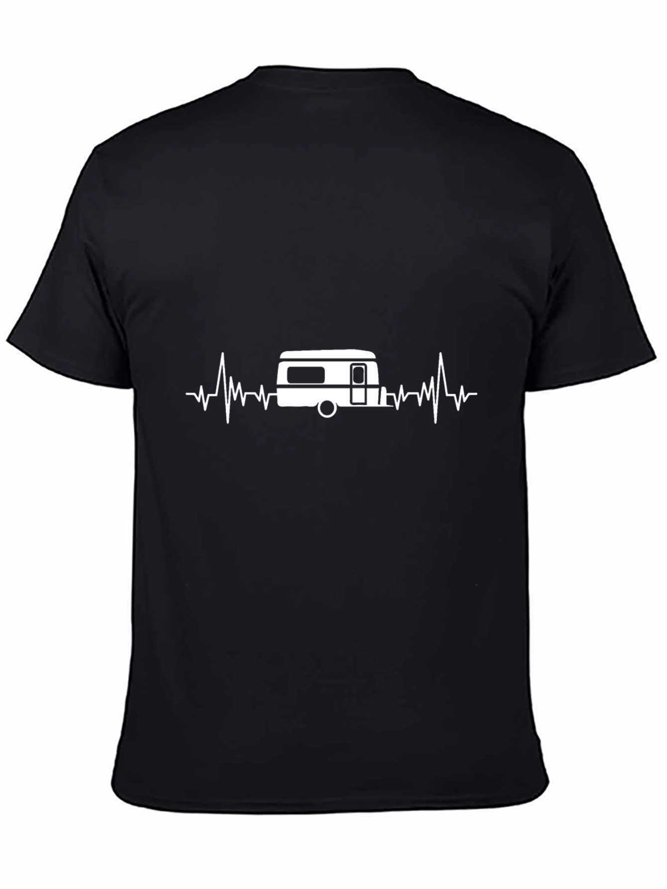 Black Heartbeat Camper Tee - Black Cotton Comfort view 4