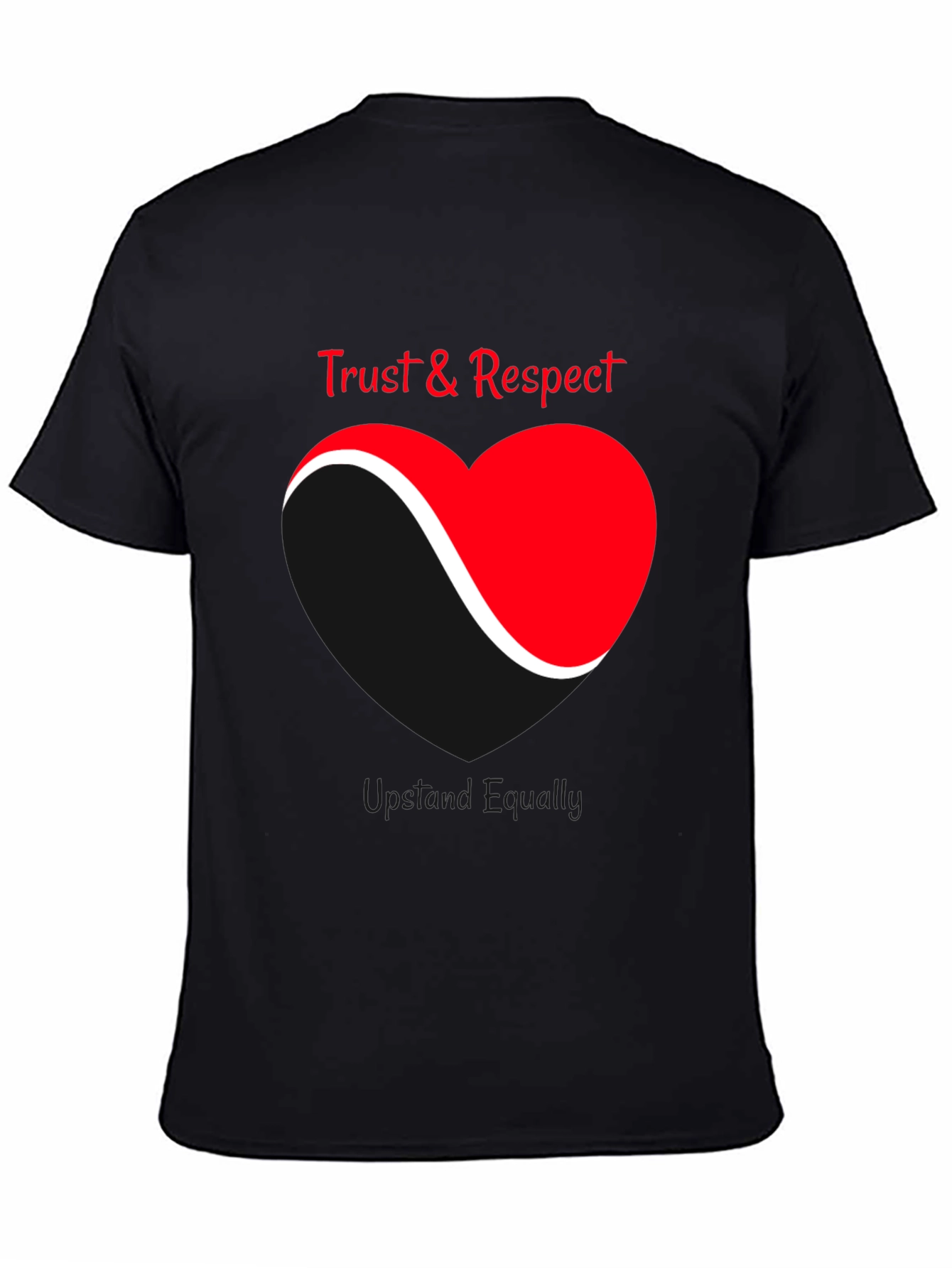 Black Trust & Respect Heart Graphic T-Shirt view 4