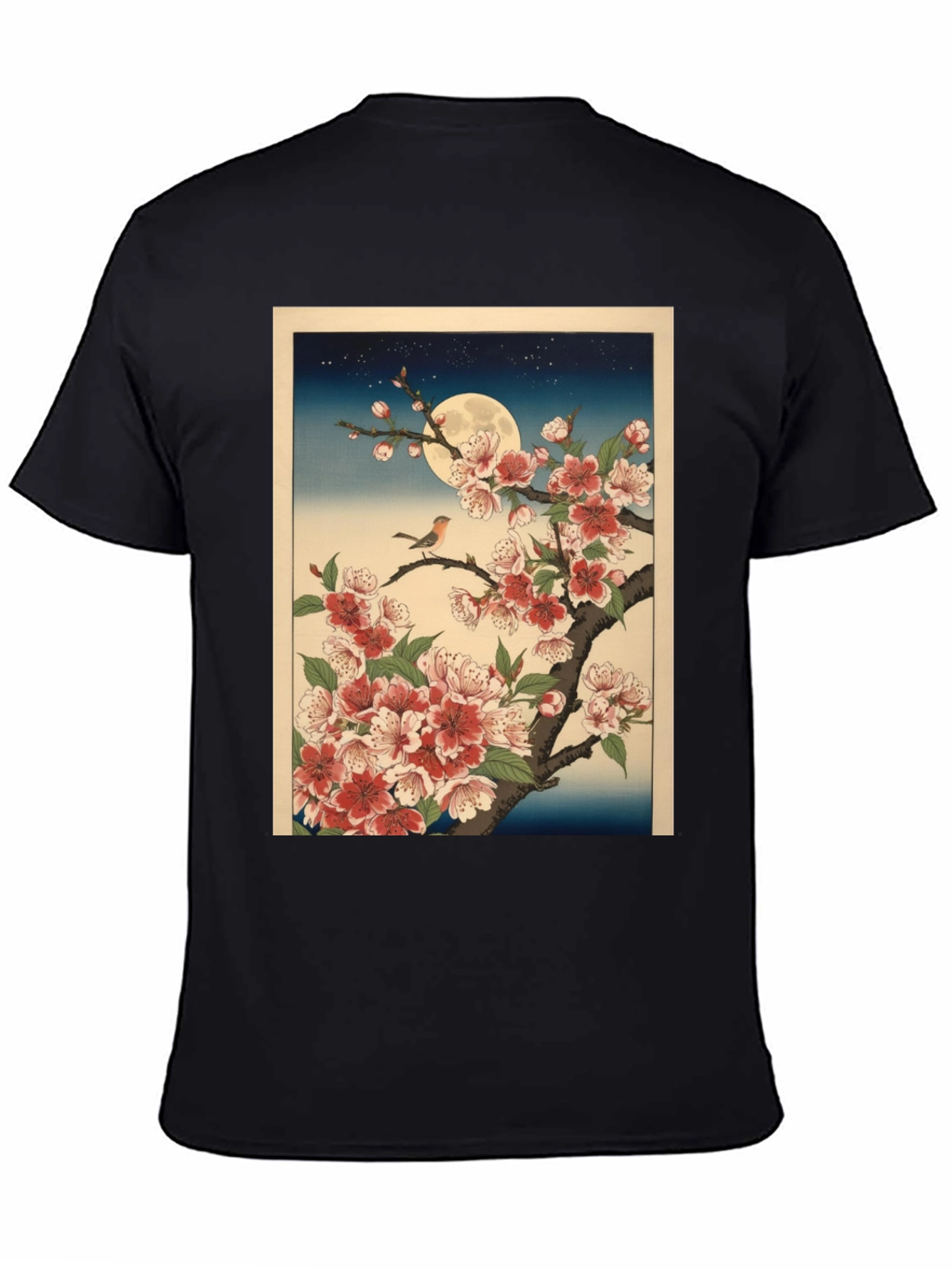 Black Cherry Blossom Moon T-Shirt view 4