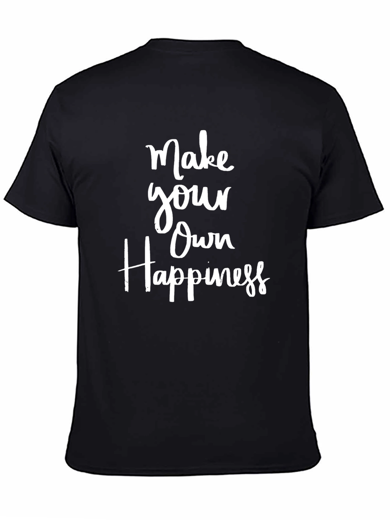 Black Inspirational 'Make Your Own Happiness' Black T-Shirt view 4