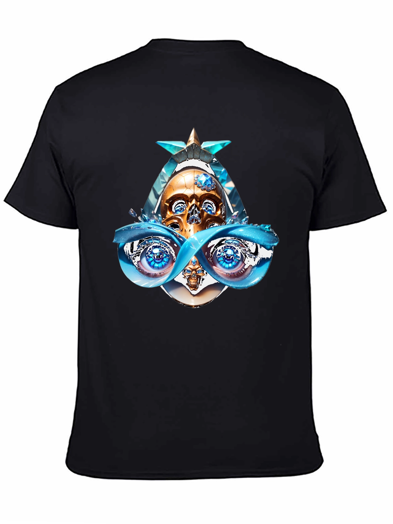 Black Skull Eyes Graphic Tee - Unique Design view 4