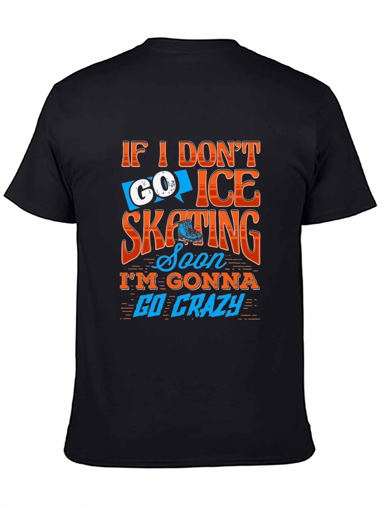 Black Ice Skating T-Shirt - Go Crazy Design view 4