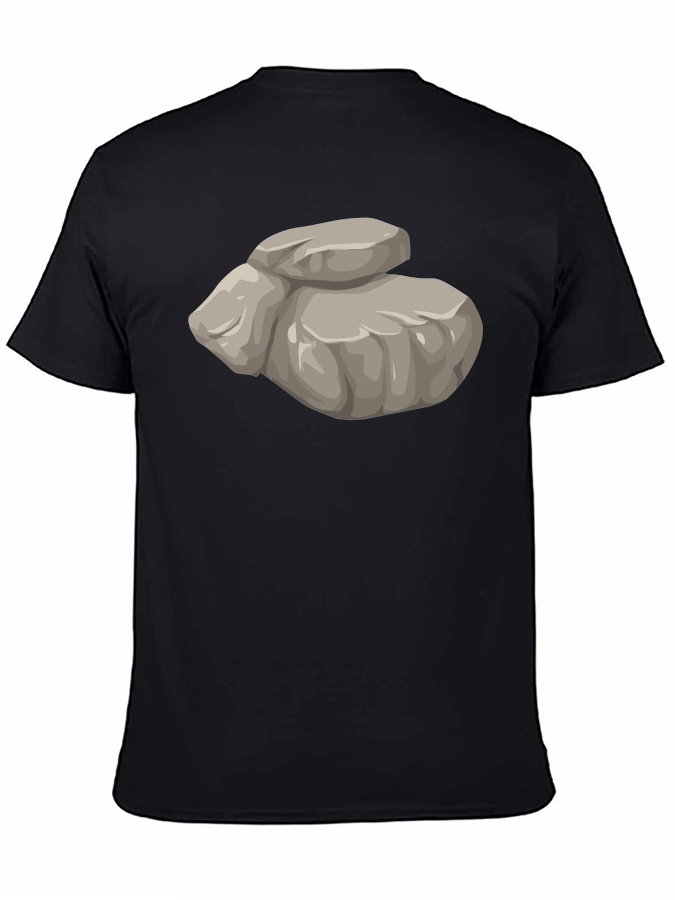 Black Funny Rock Pile Graphic T-Shirt - Black view 4