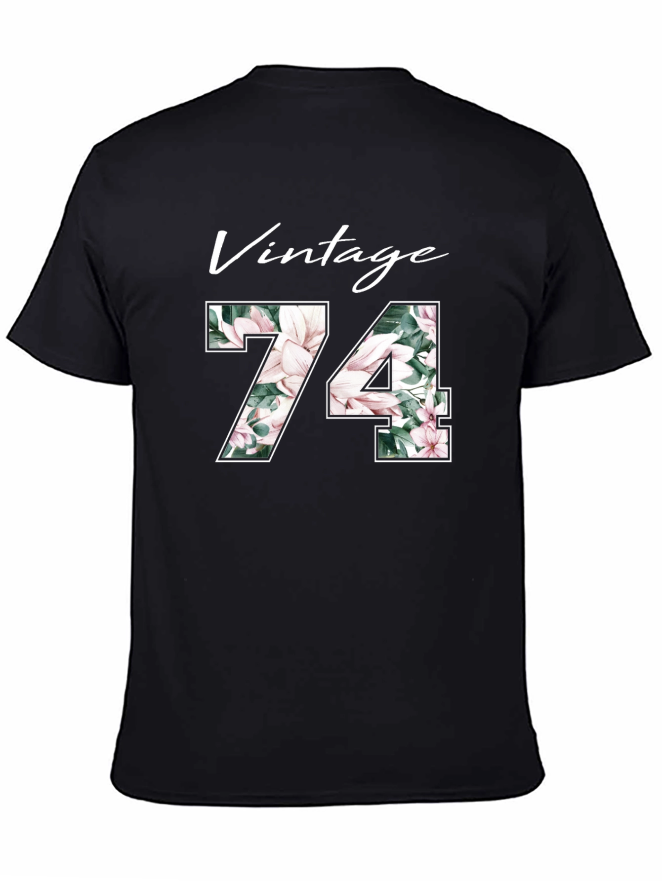 Black Vintage 74 Floral T-Shirt view 4