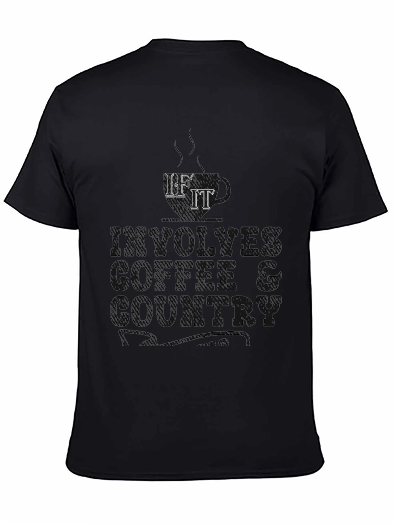 Black Coffee & Country Graphic Tee - Soft Cotton Comfort Fit view 4