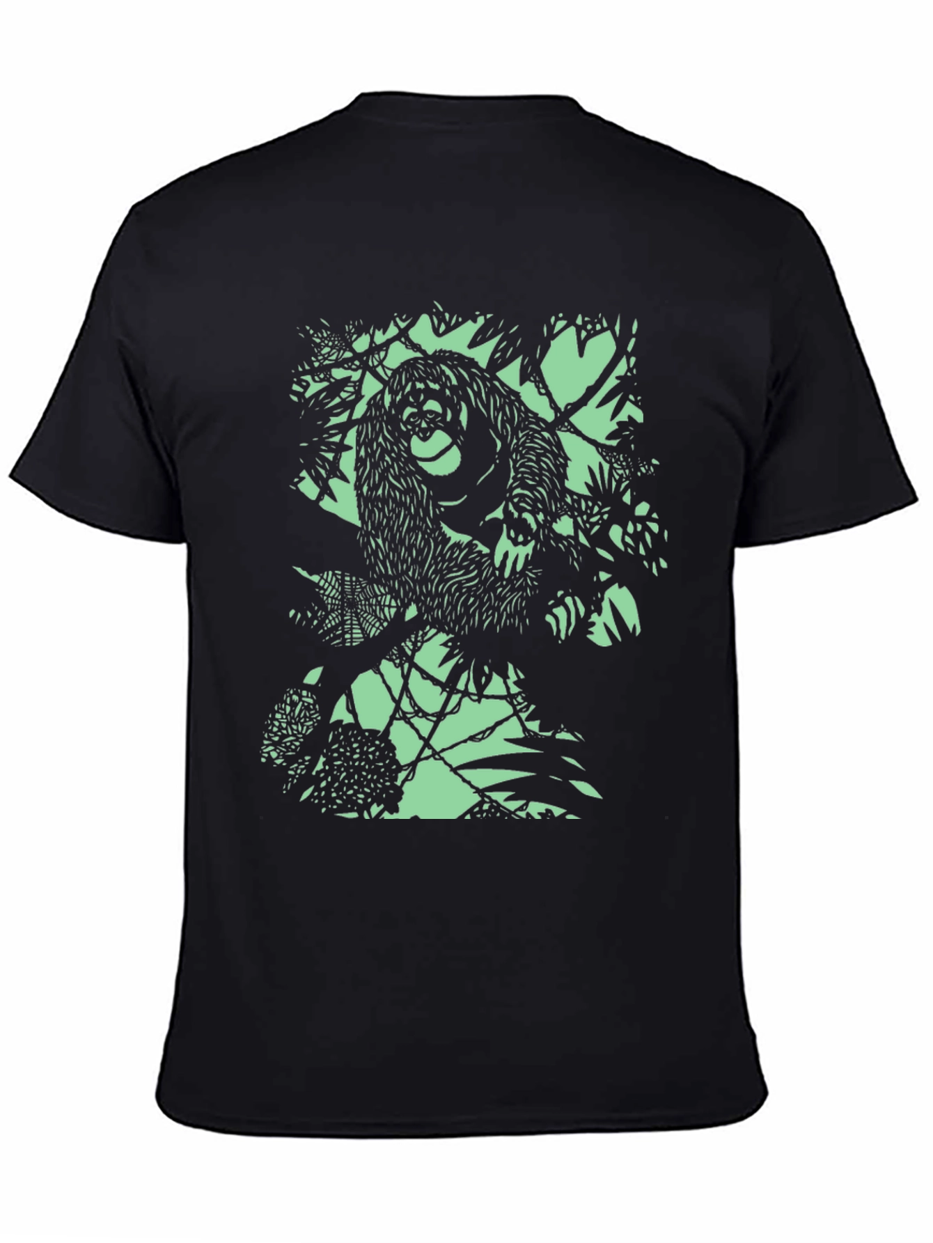 Black Cool Orangutan Graphic T-Shirt view 4