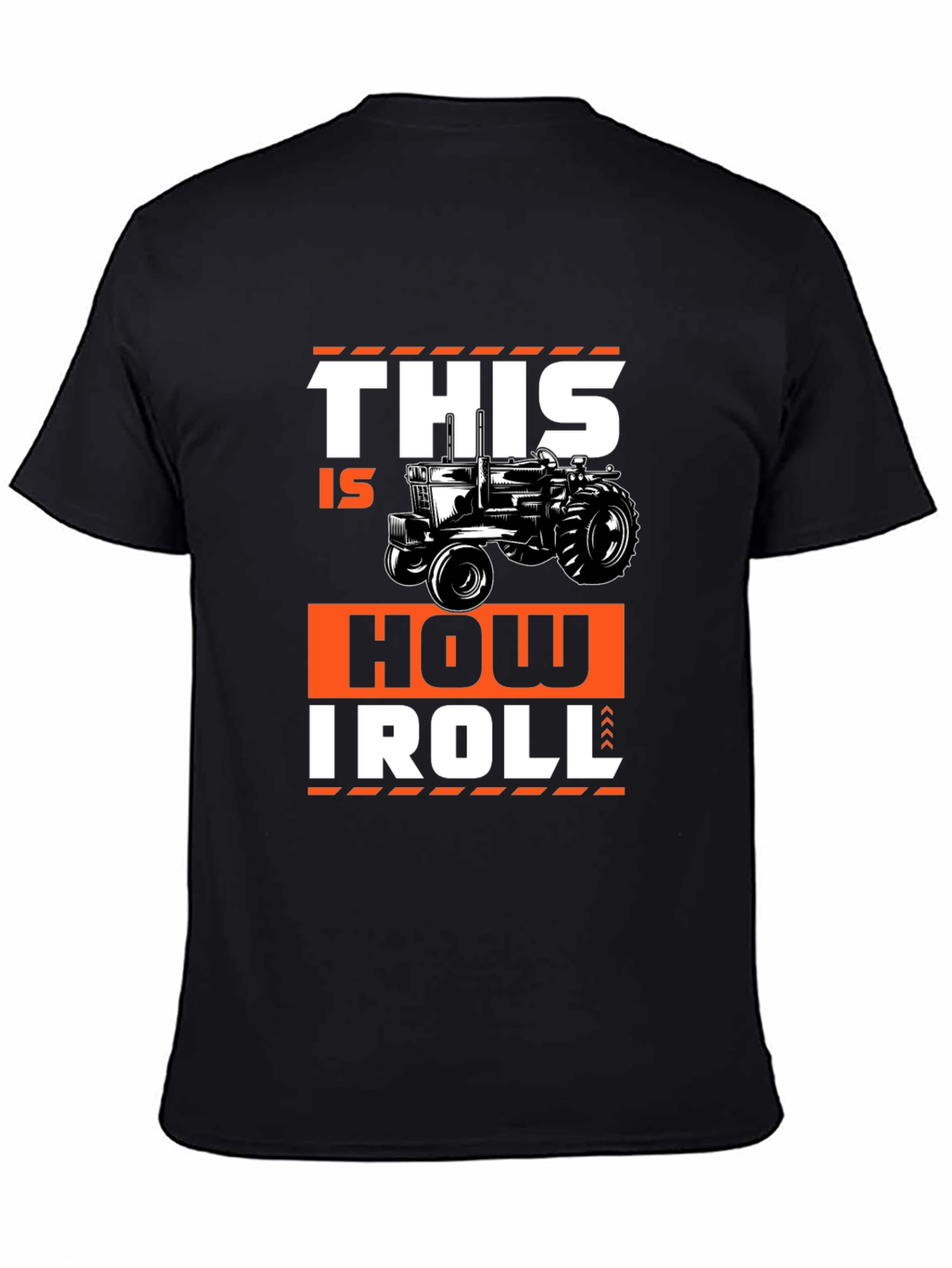 Black This Is How I Roll Tractor Graphic Tee view 4