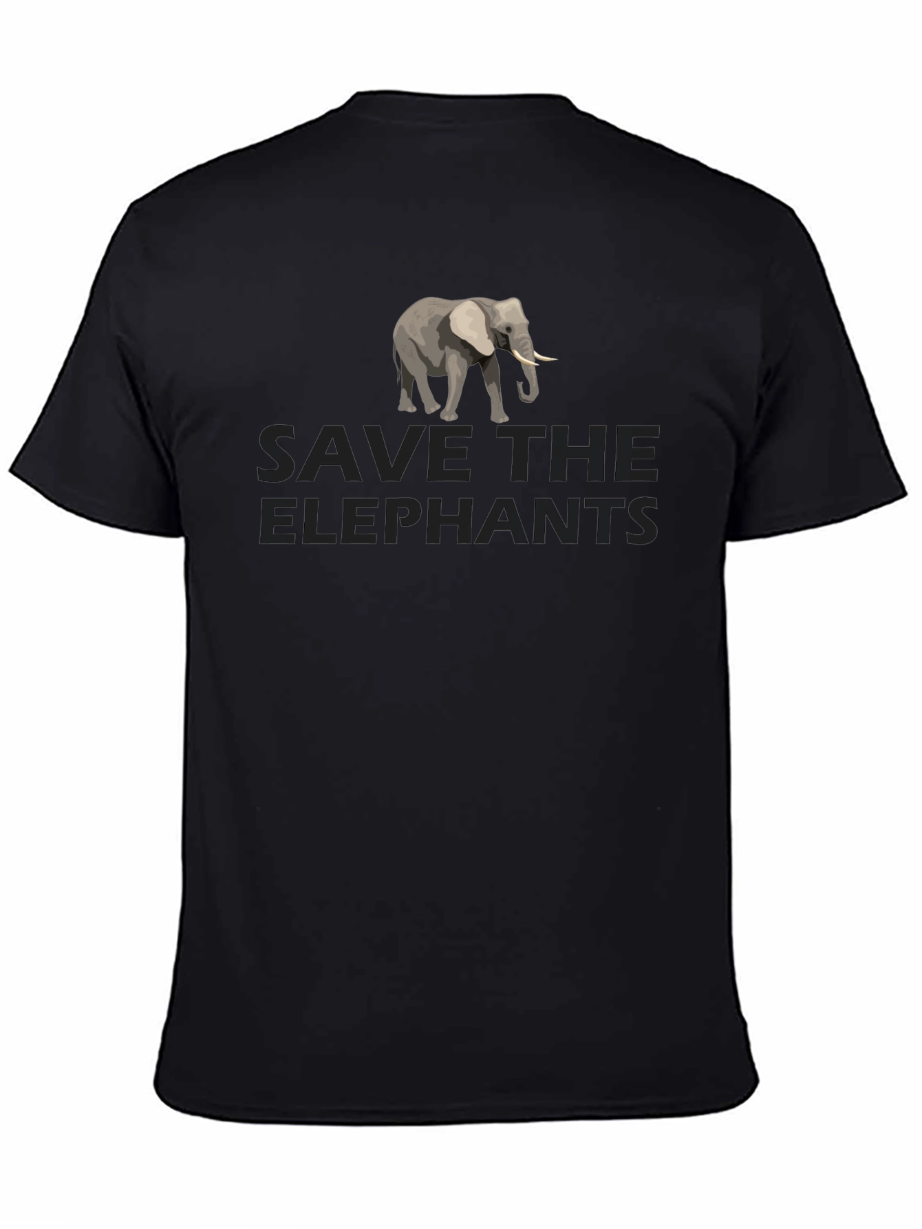Black Save the Elephants Graphic Tee - Black view 4