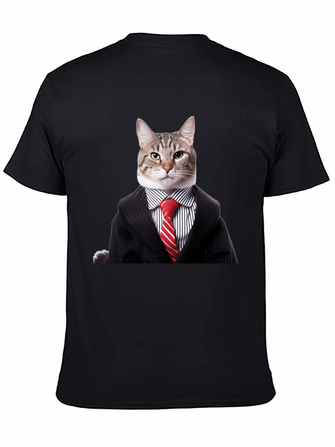 Black Cat Suit T-Shirt - Funny Feline Fashion view 4