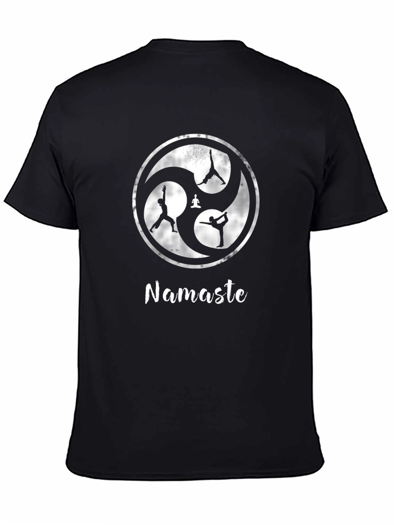 Black Namaste Yoga Design Black T-Shirt view 4