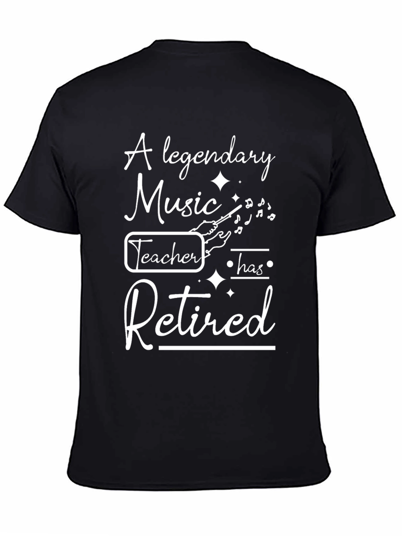 Black Legendary Music Teacher Retired T-Shirt view 4