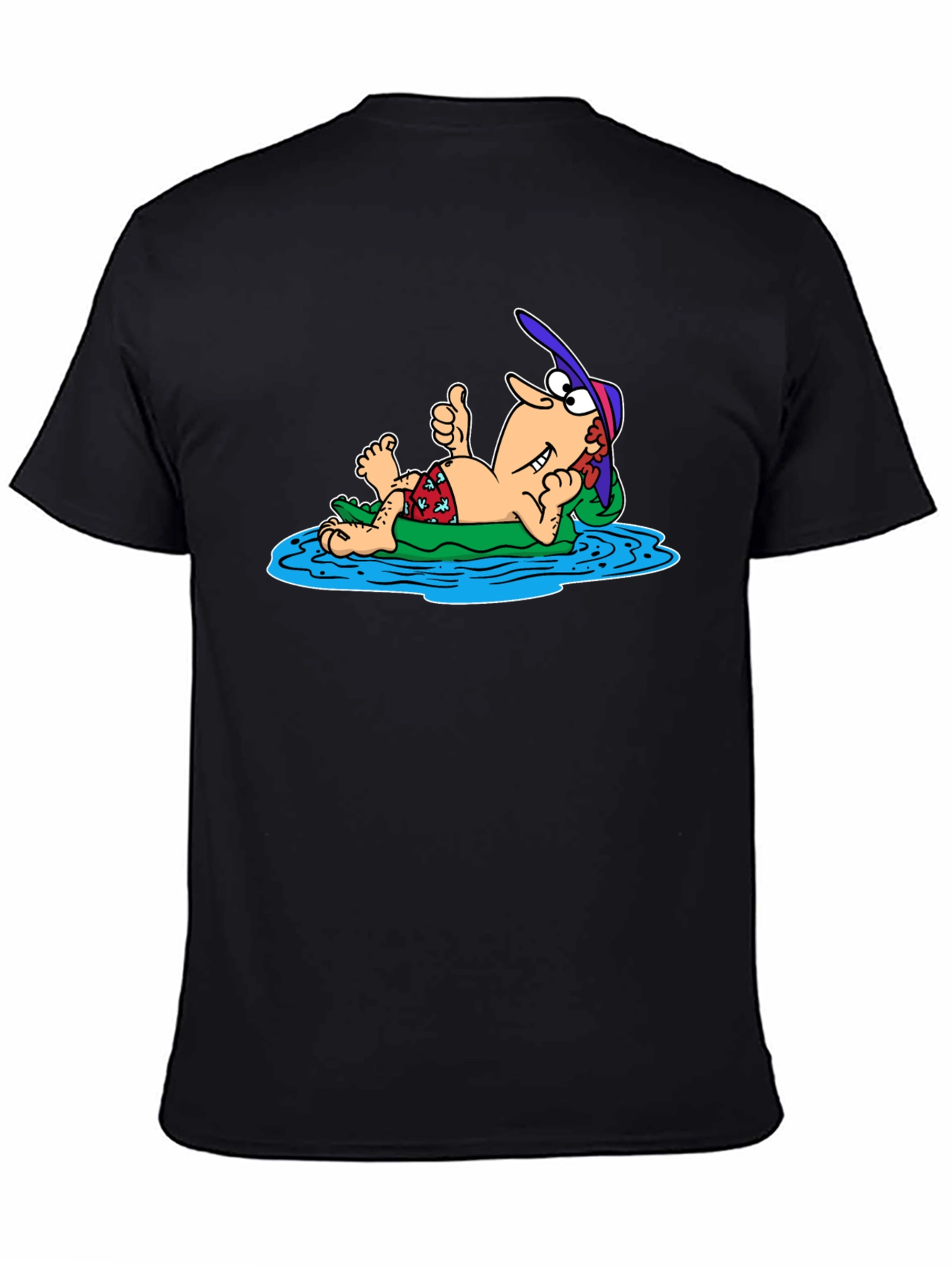 Black Relaxing Man Cartoon T-Shirt view 4