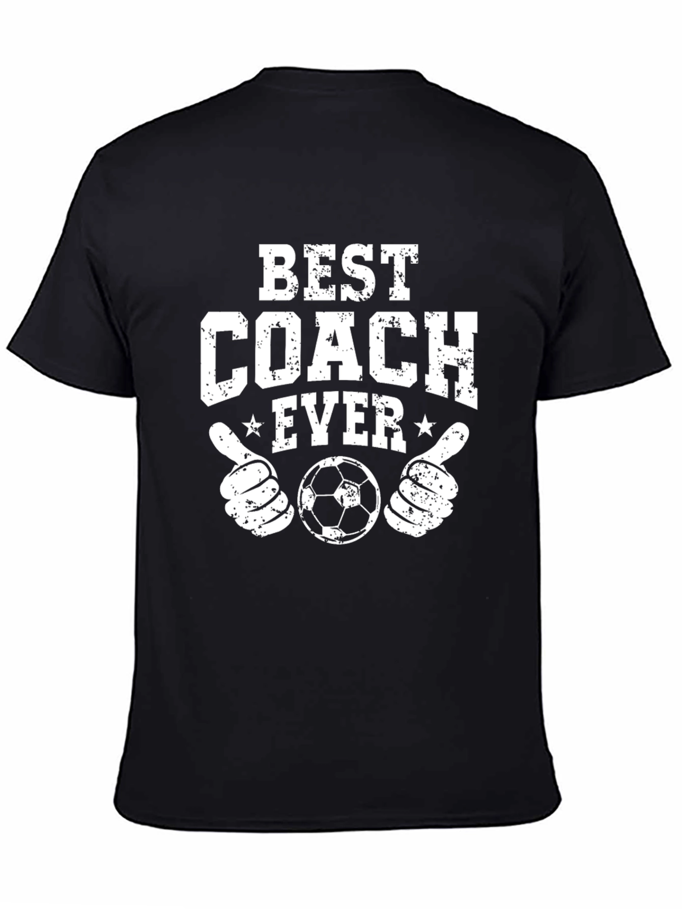 Black Best Coach Ever Soccer T-Shirt - Black view 4