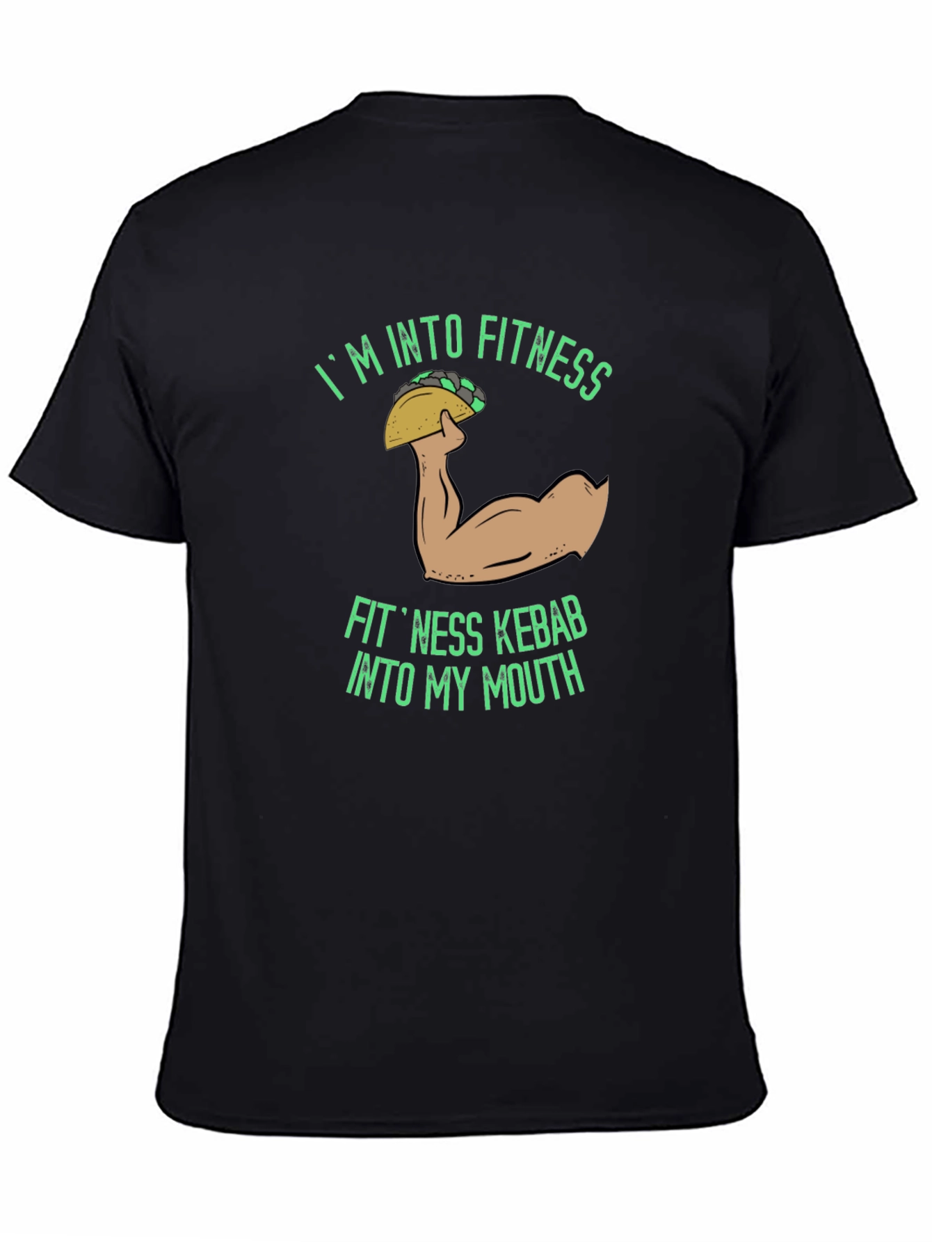 Black Fitness Kebab T-Shirt - Funny Gym Workout Tee view 4