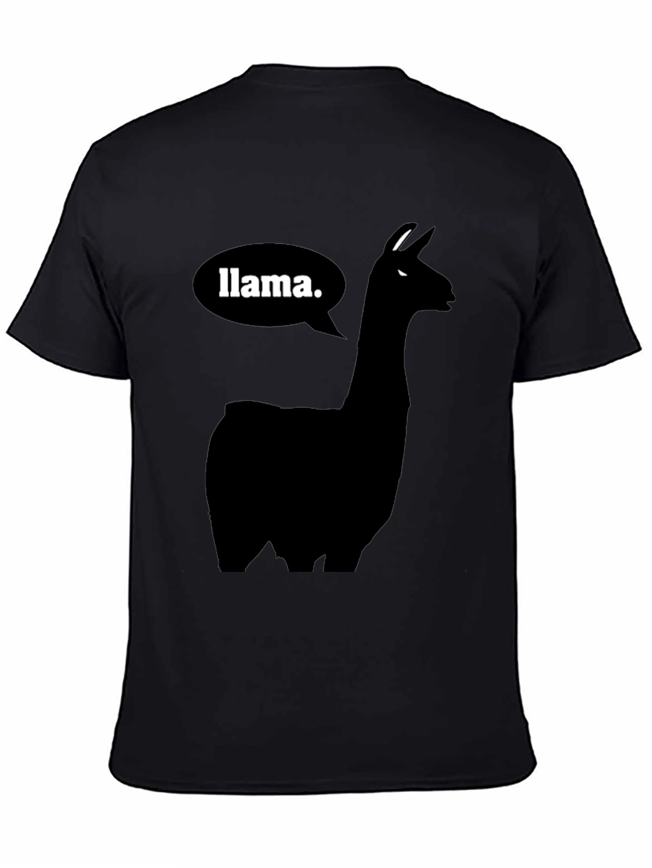 Black Llama T-Shirt - Black Silhouette Animal Tee view 4