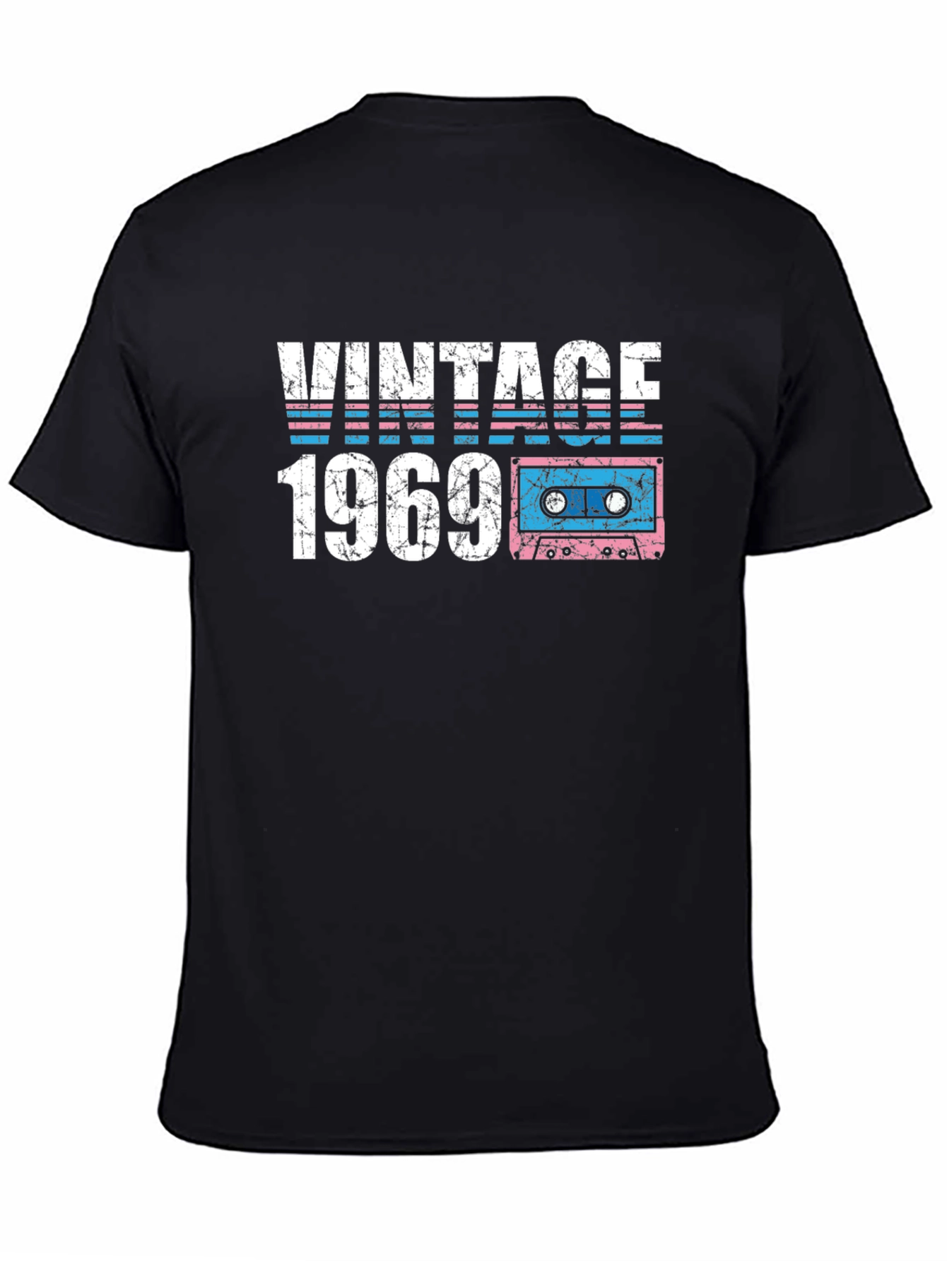 Black Vintage 1969 Cassette Tape T-Shirt view 4