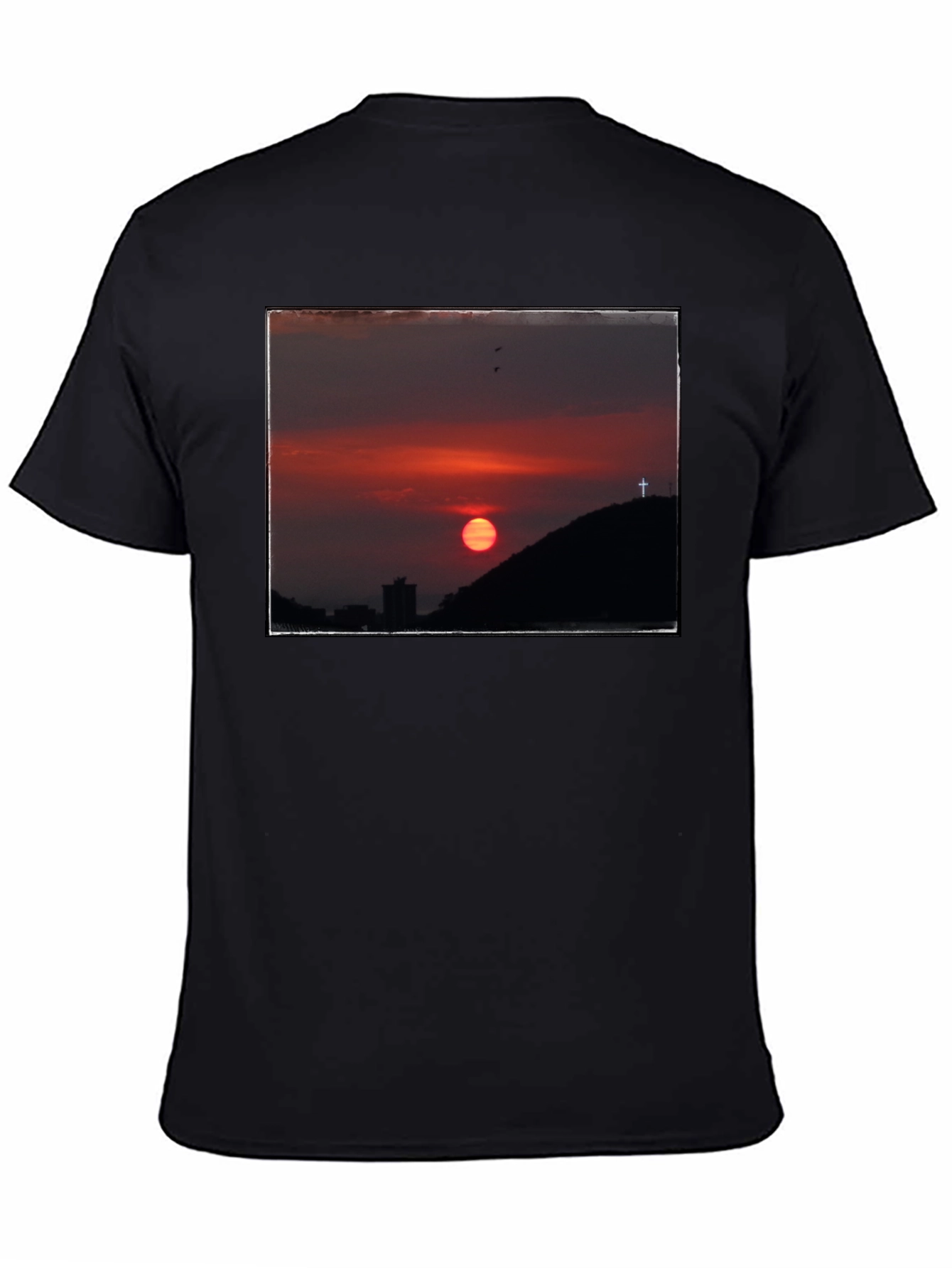 Black Sunset Cross Graphic Tee - Black view 4