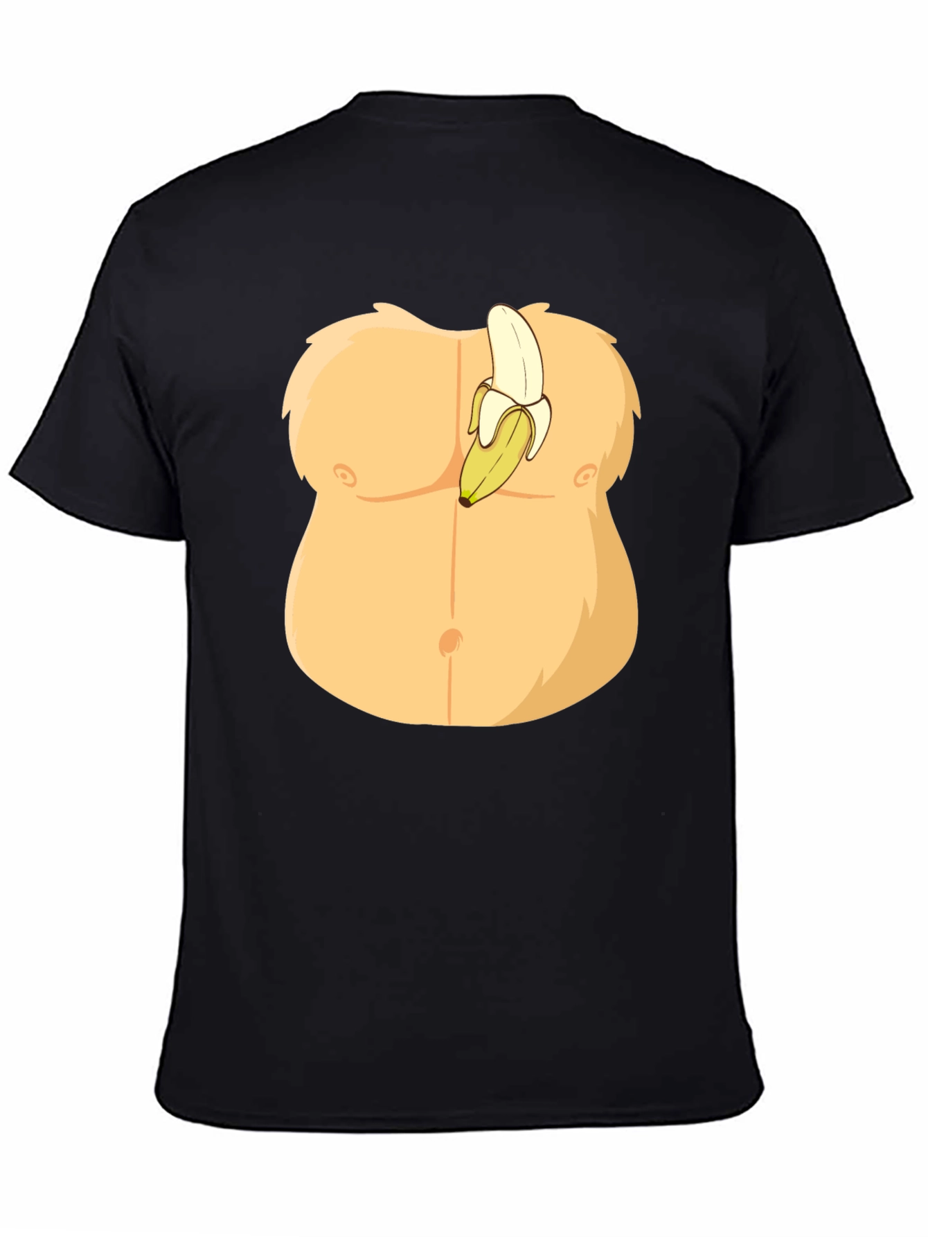 Black Funny Banana Abs Graphic T-Shirt view 4