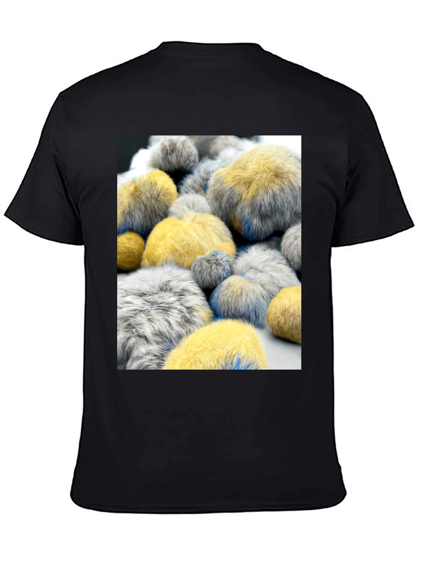 Black Abstract Fluffy Ball Pattern Tee view 4