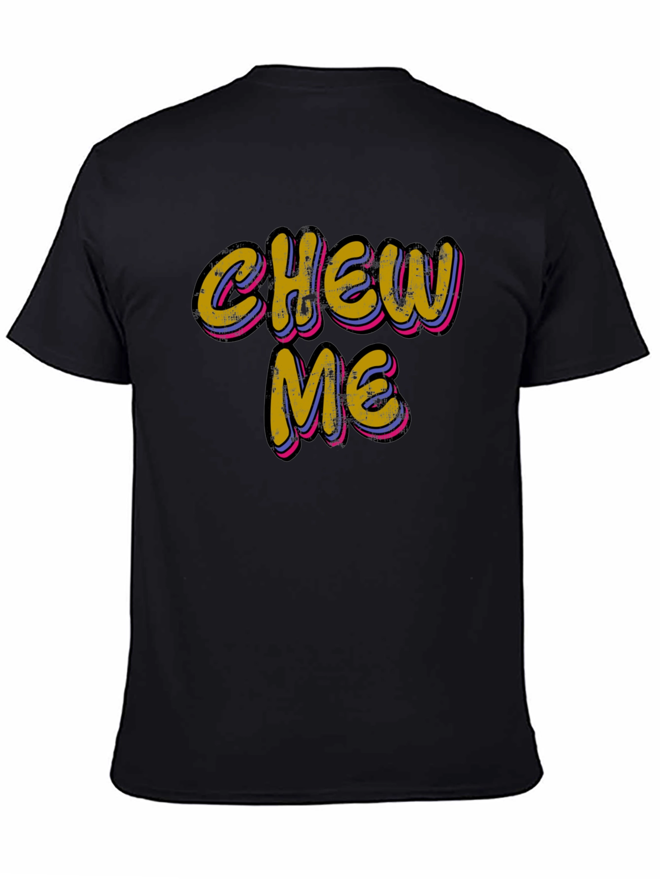 Black Chew Me Graphic Black T-Shirt view 4
