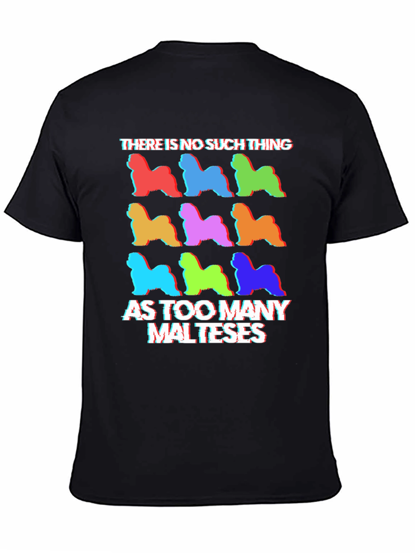 Black Funny Maltese Dog Lover T-Shirt view 4