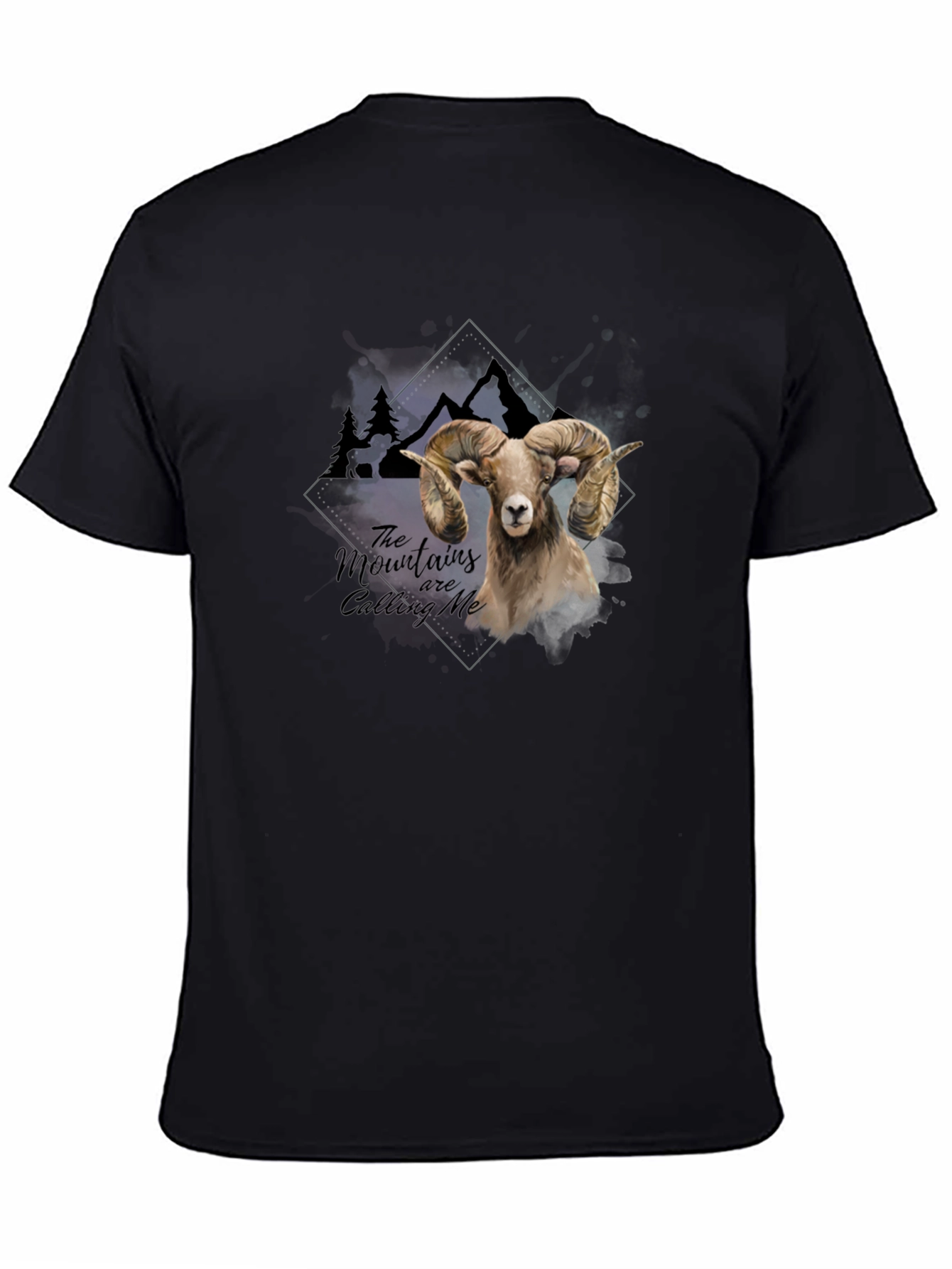 Black Mountains are Calling Me Ram Graphic Tee view 4