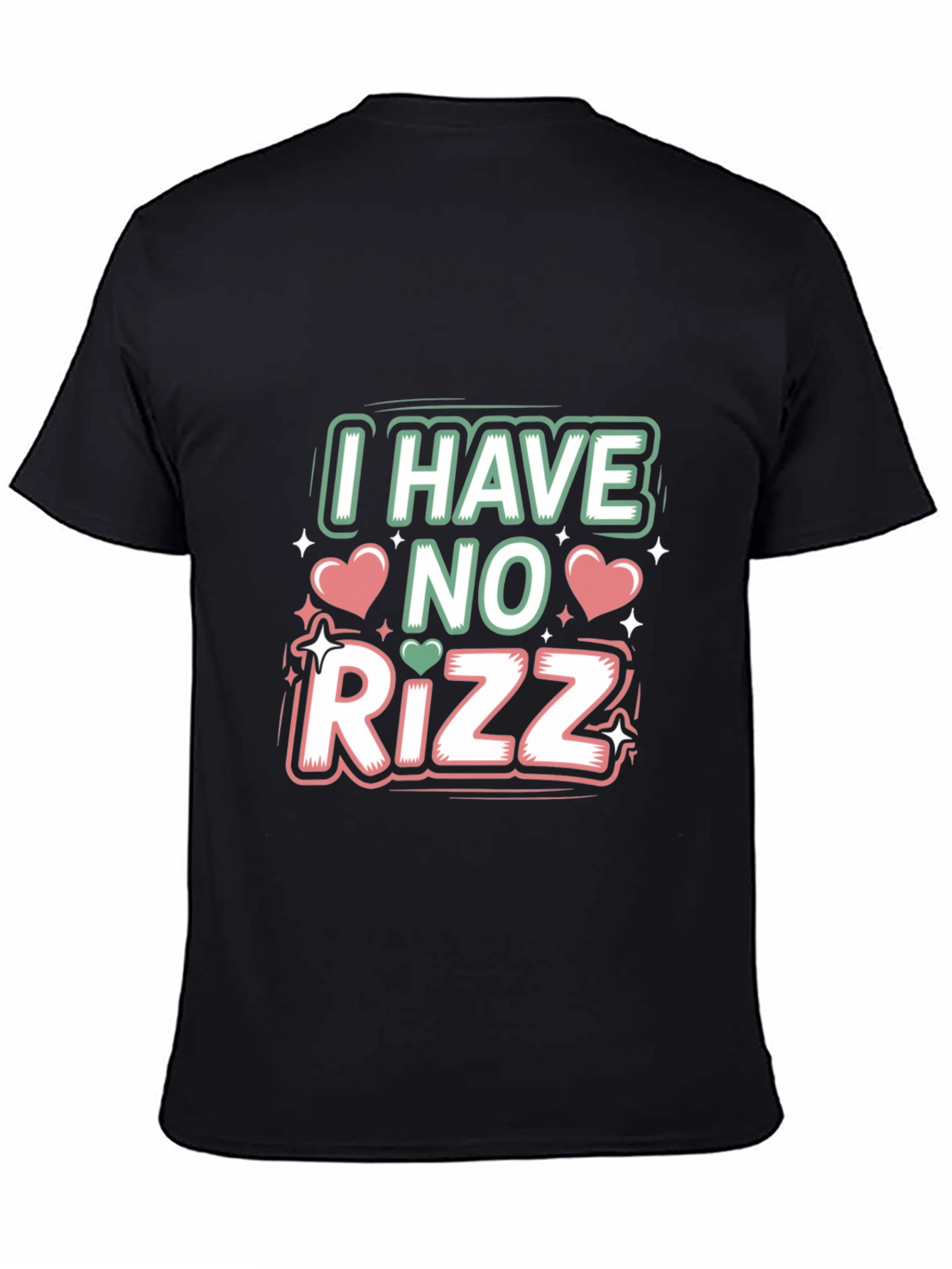 Black I Have No Rizz Graphic Tee - Funny Unisex T-Shirt view 4
