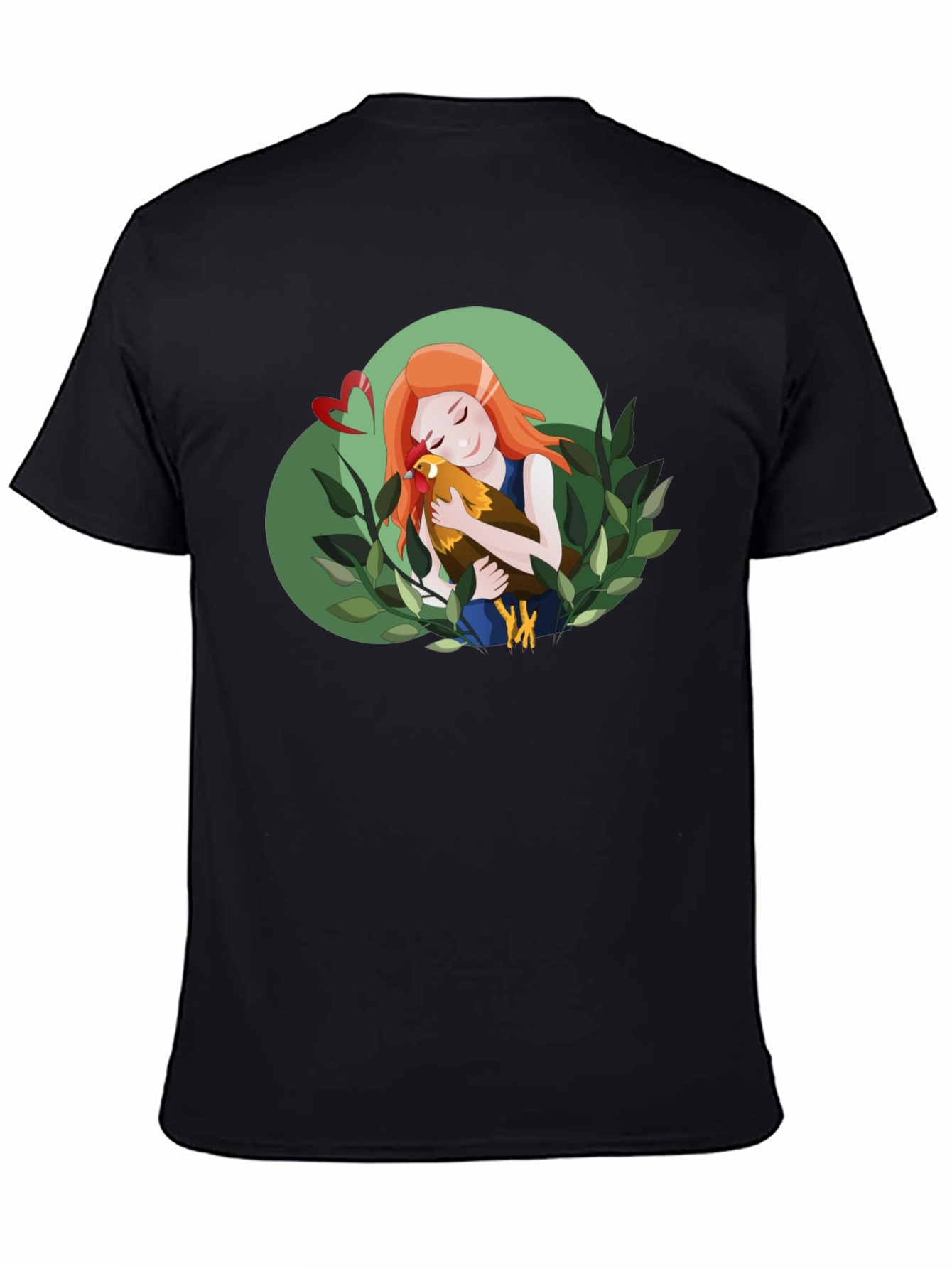 Black Girl Hugging Chicken T-Shirt - Cute Graphic Tee view 4