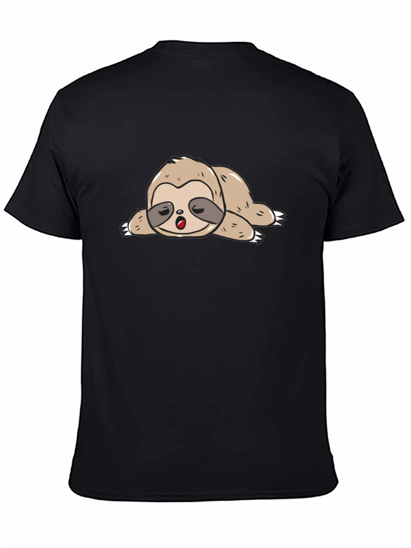 Black Lazy Sloth Graphic T-Shirt - Relaxed Fit view 4