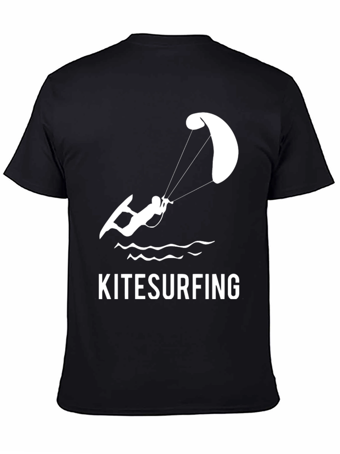 Black Kitesurfing Graphic Tee - Stylish Water Sports Apparel view 4