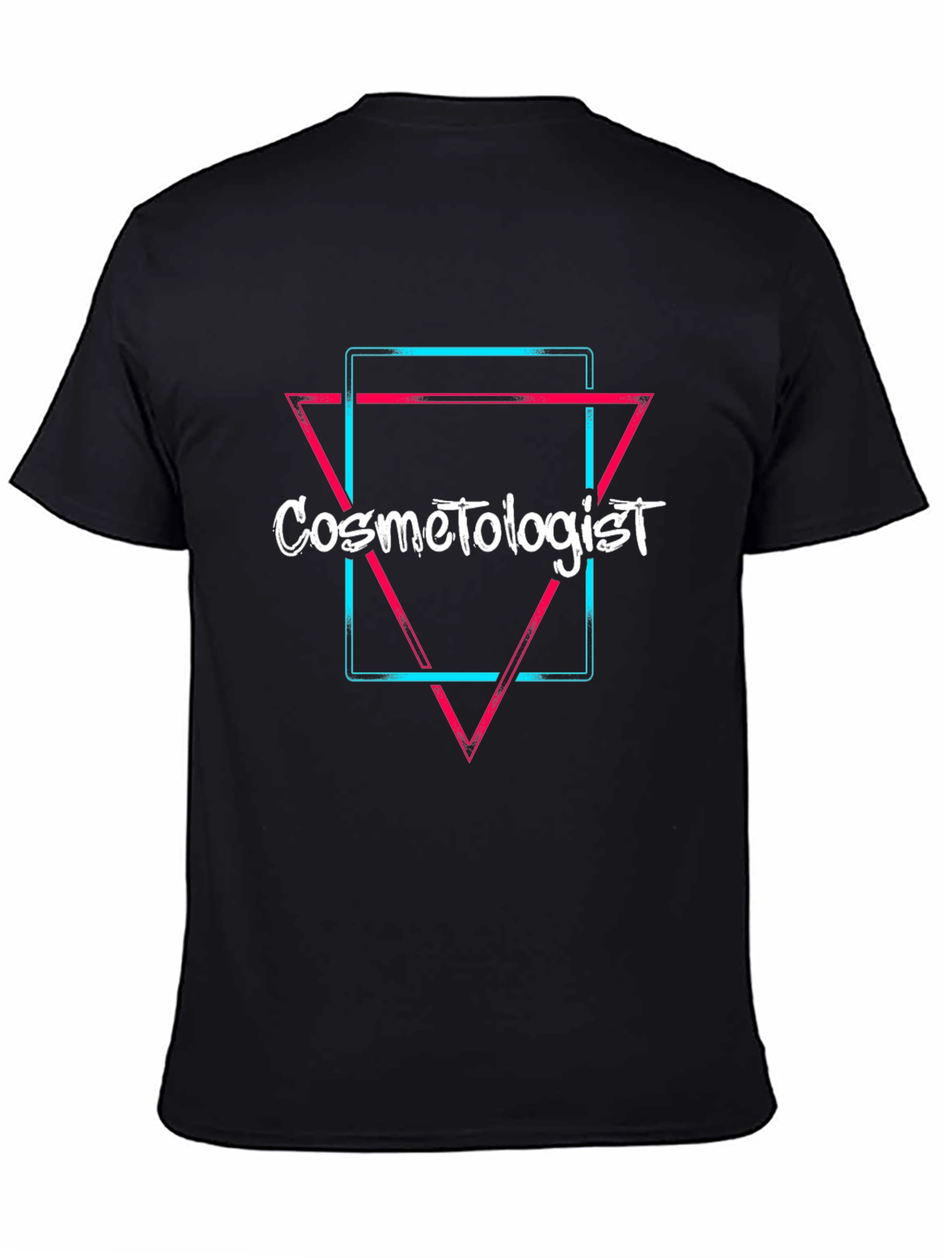 Black Cosmetologist Neon Graphic T-Shirt - Black view 4