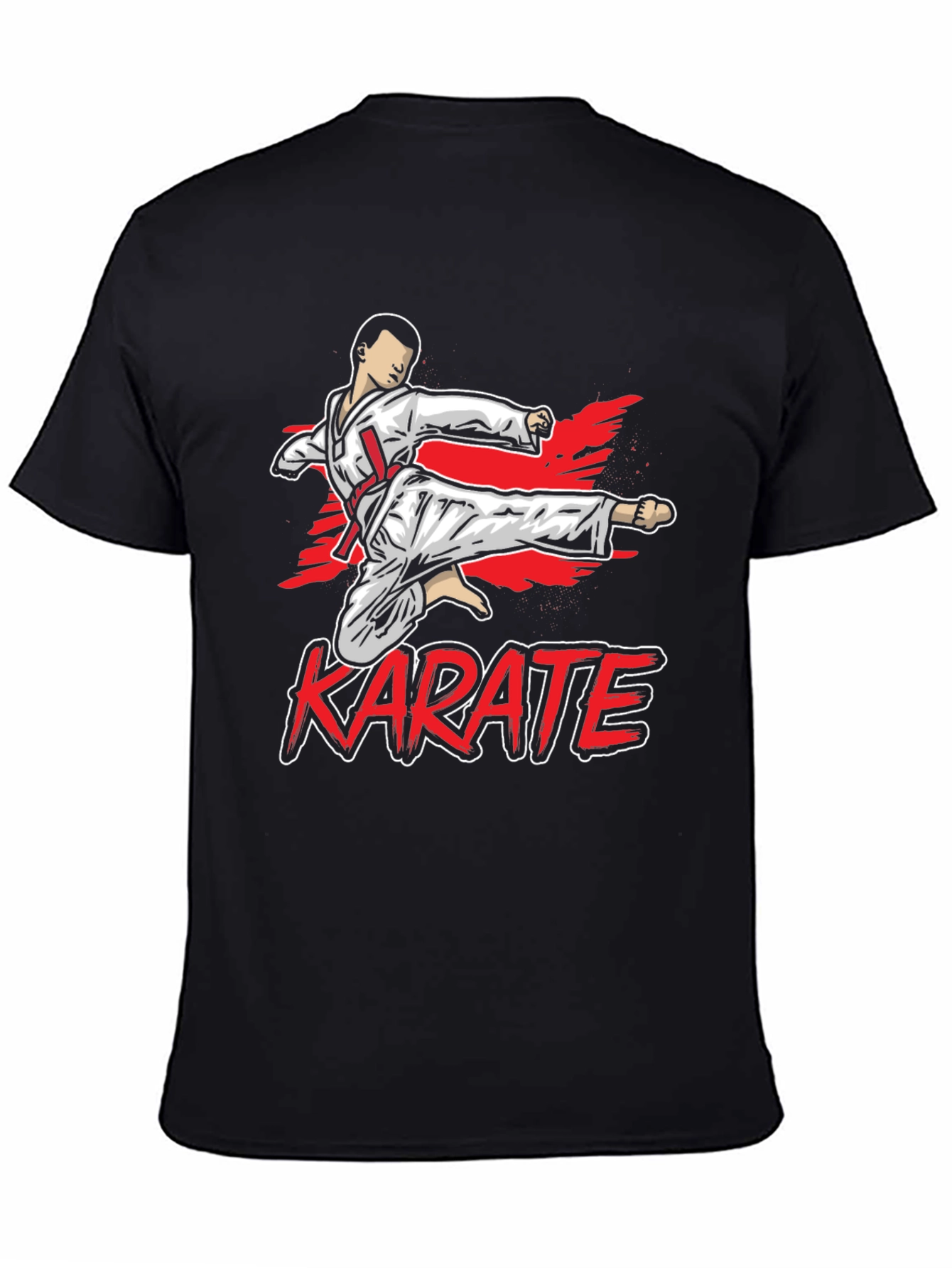 Black Karate Kick Graphic T-Shirt - Martial Arts Tee view 4